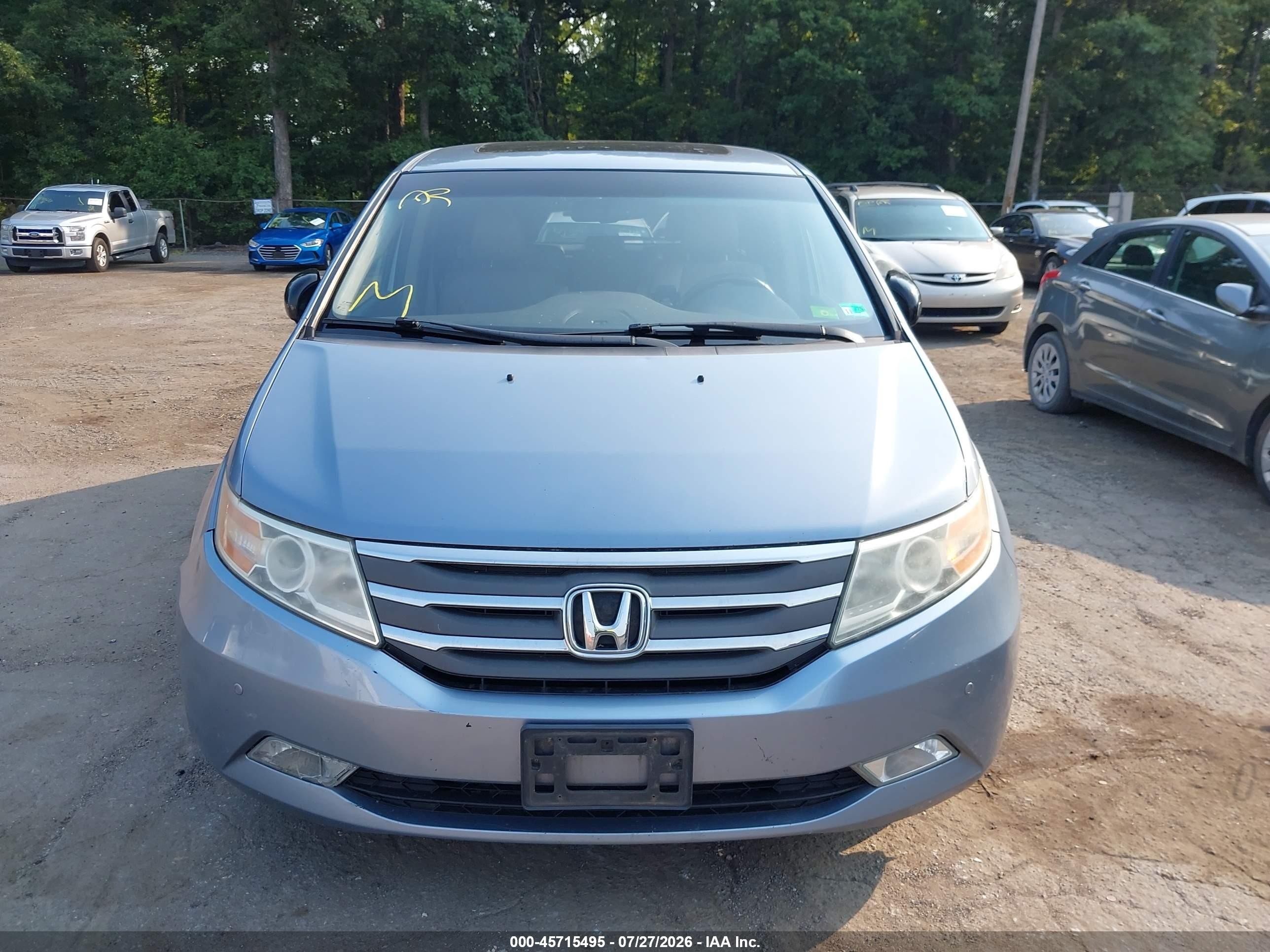 2012 Honda Odyssey Touring/touring Elite Light Blue vin: 5FNRL5H9XCB145356