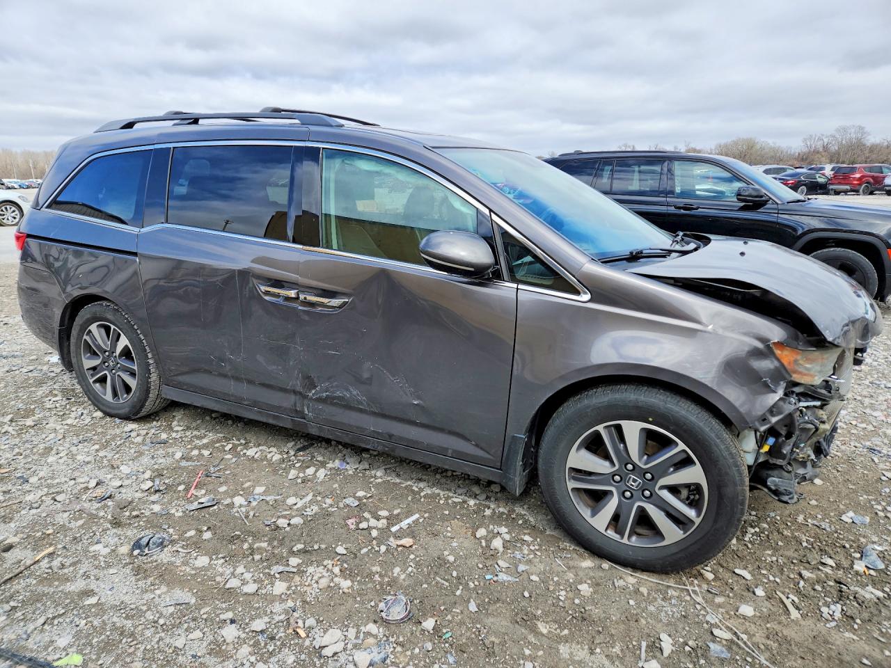 2014 Honda Odyssey Touring Gray vin: 5FNRL5H9XEB093195