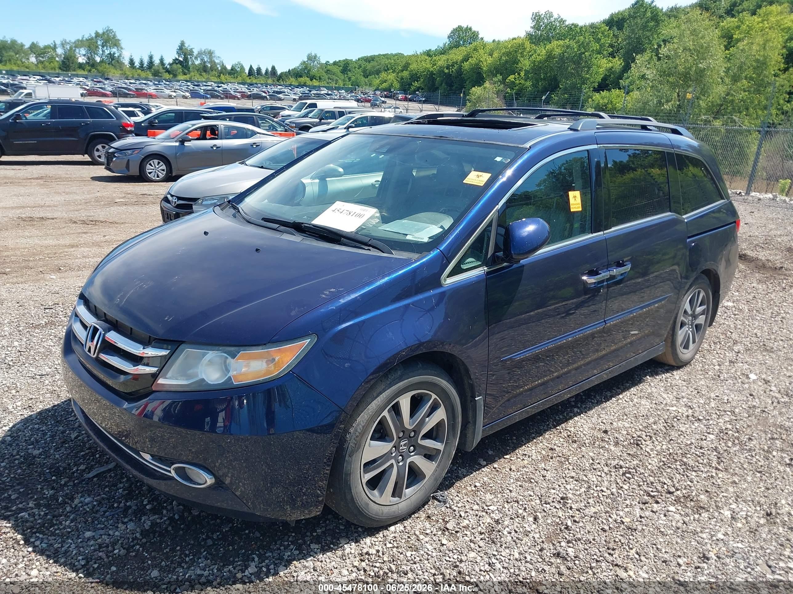 2014 Honda Odyssey Touring/touring Elite Dark Blue vin: 5FNRL5H9XEB133159