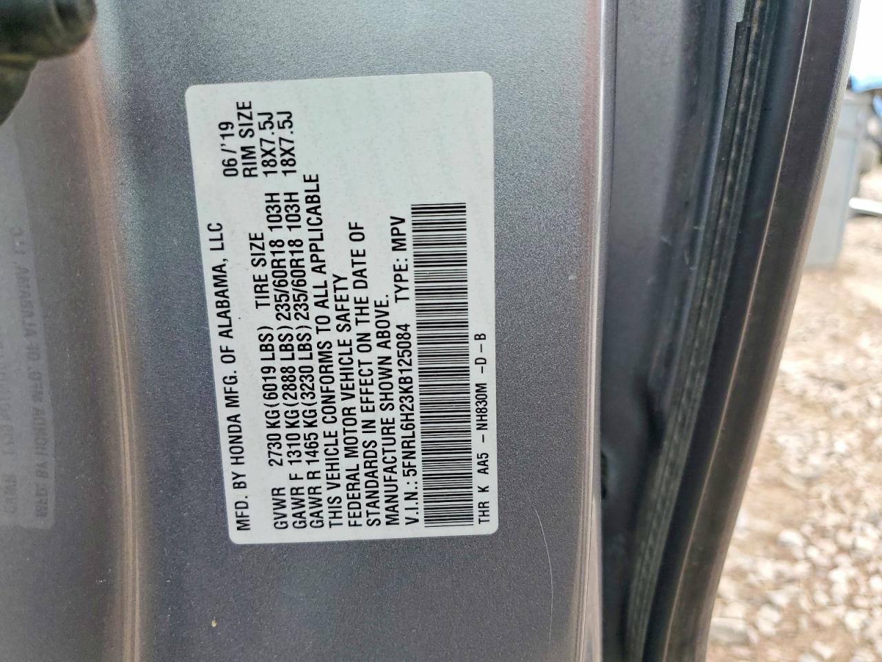 2019 Honda Odyssey Lx Silver vin: 5FNRL6H23KB125084