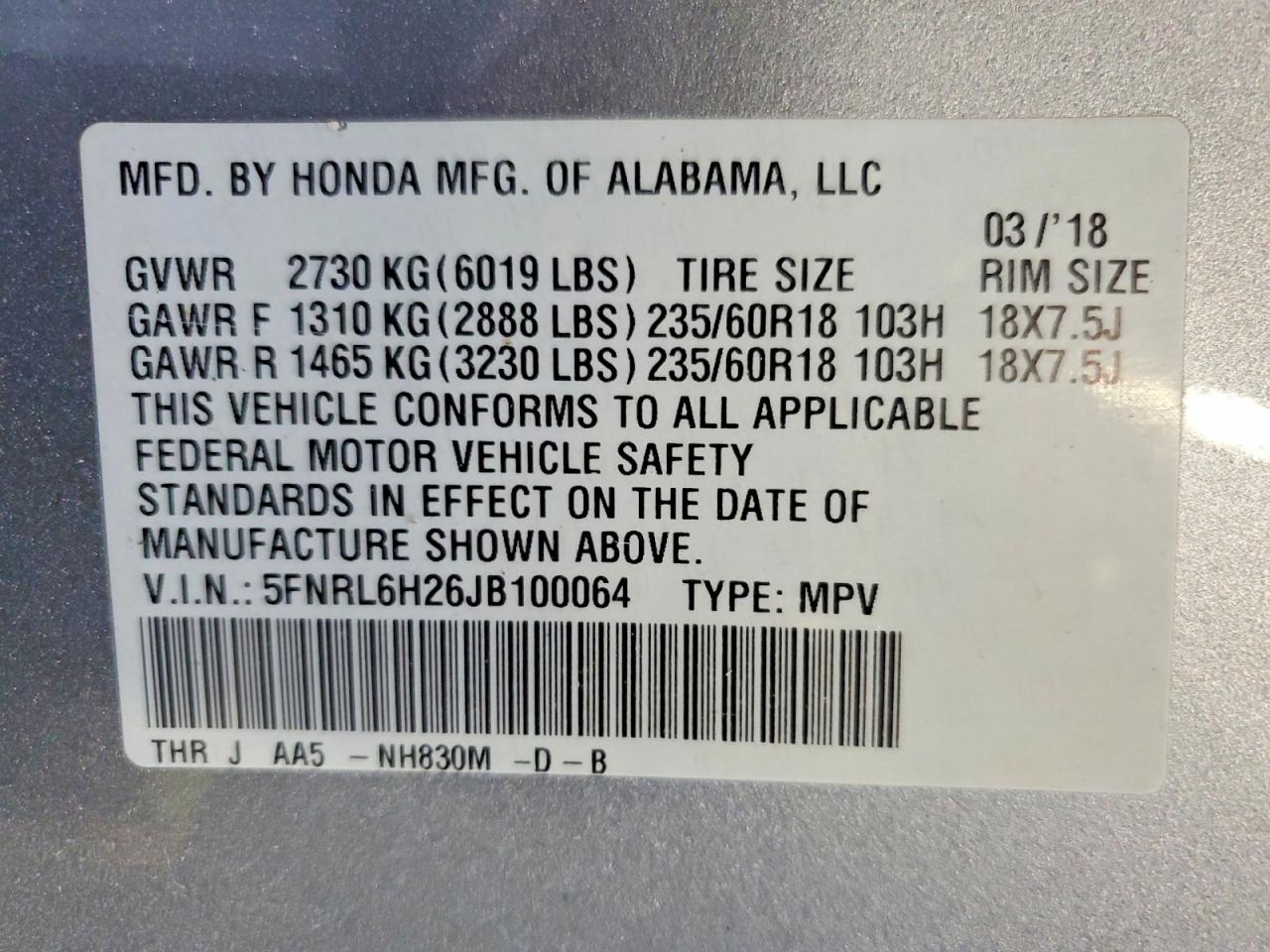 2018 Honda Odyssey Lx Silver vin: 5FNRL6H26JB100064