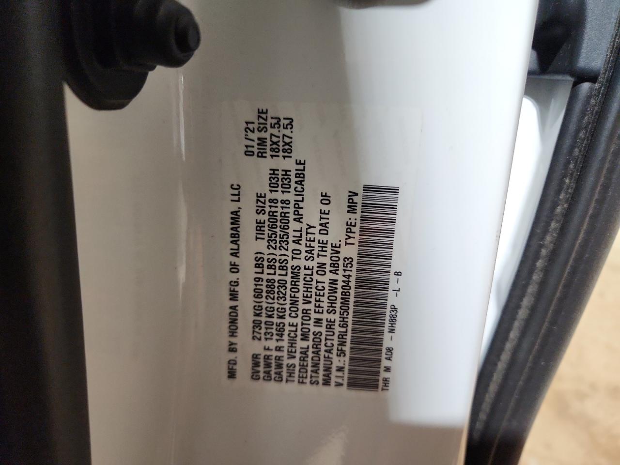 2021 Honda Odyssey Ex White vin: 5FNRL6H50MB044153