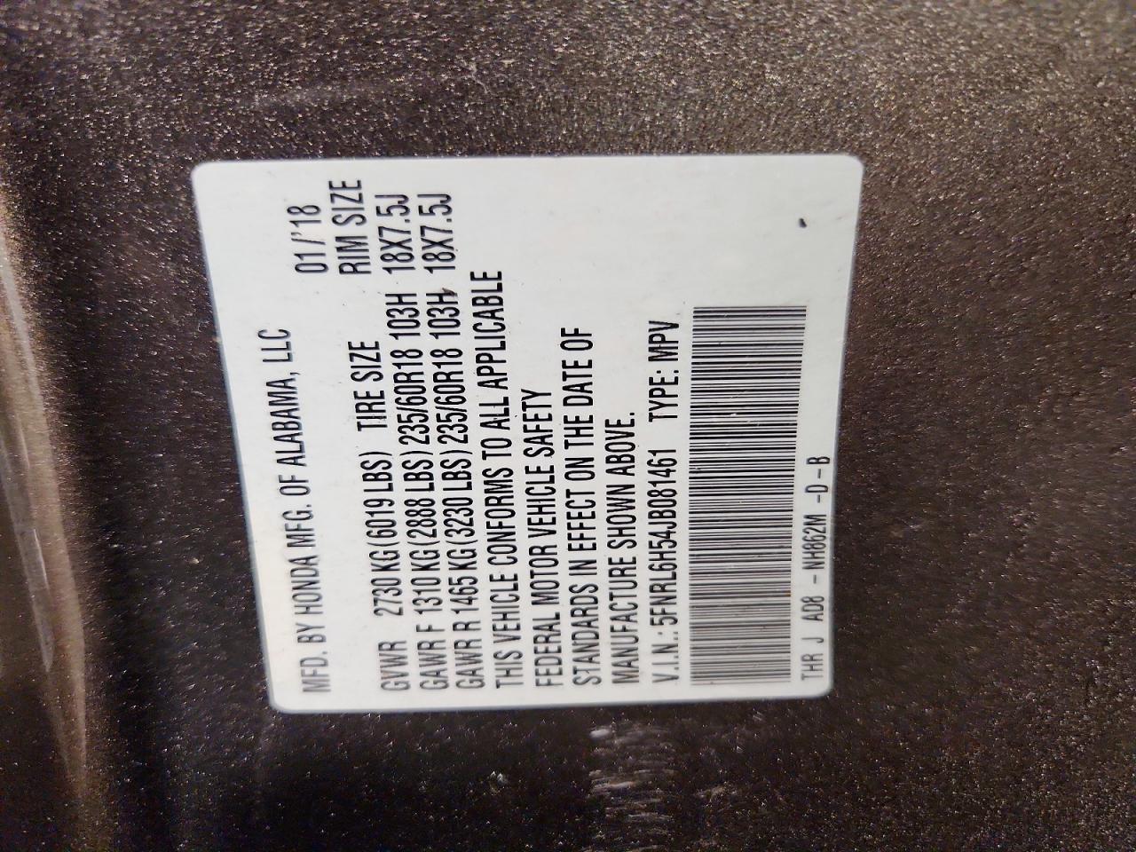 2018 Honda Odyssey Ex Gray vin: 5FNRL6H54JB081461