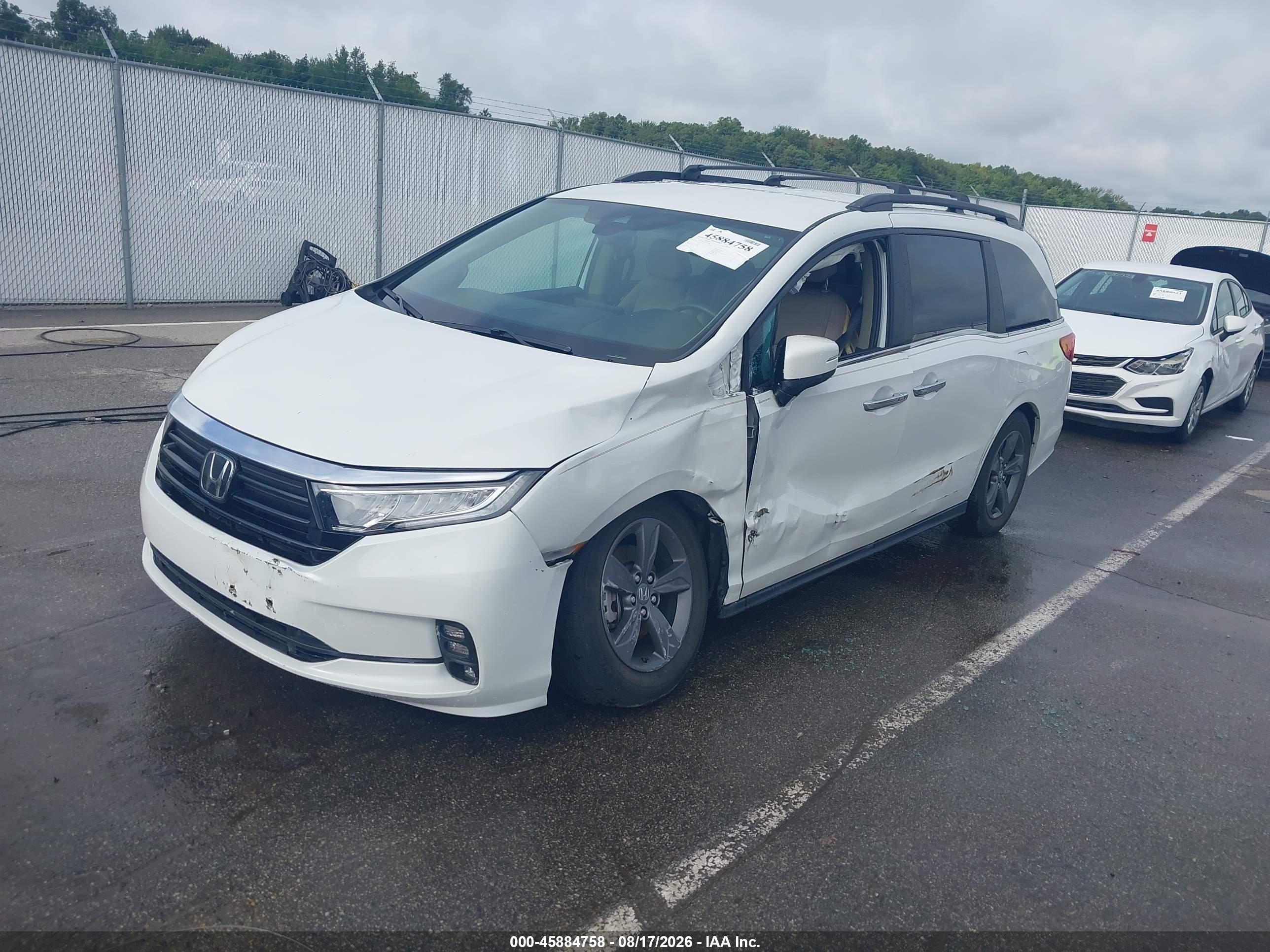 2021 Honda Odyssey Ex White vin: 5FNRL6H55MB013688