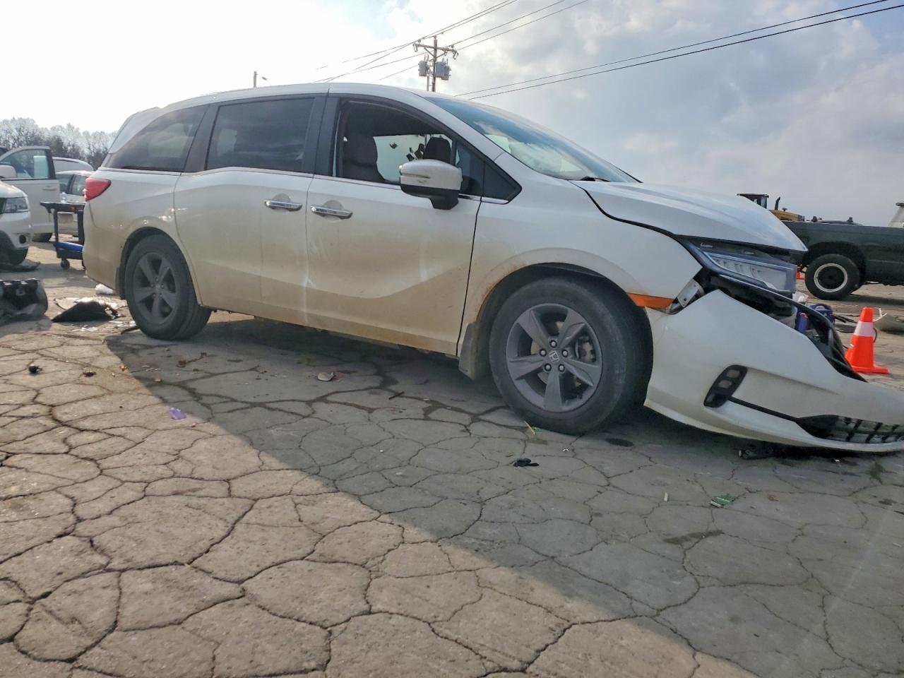 2021 Honda Odyssey Ex White vin: 5FNRL6H56MB017653