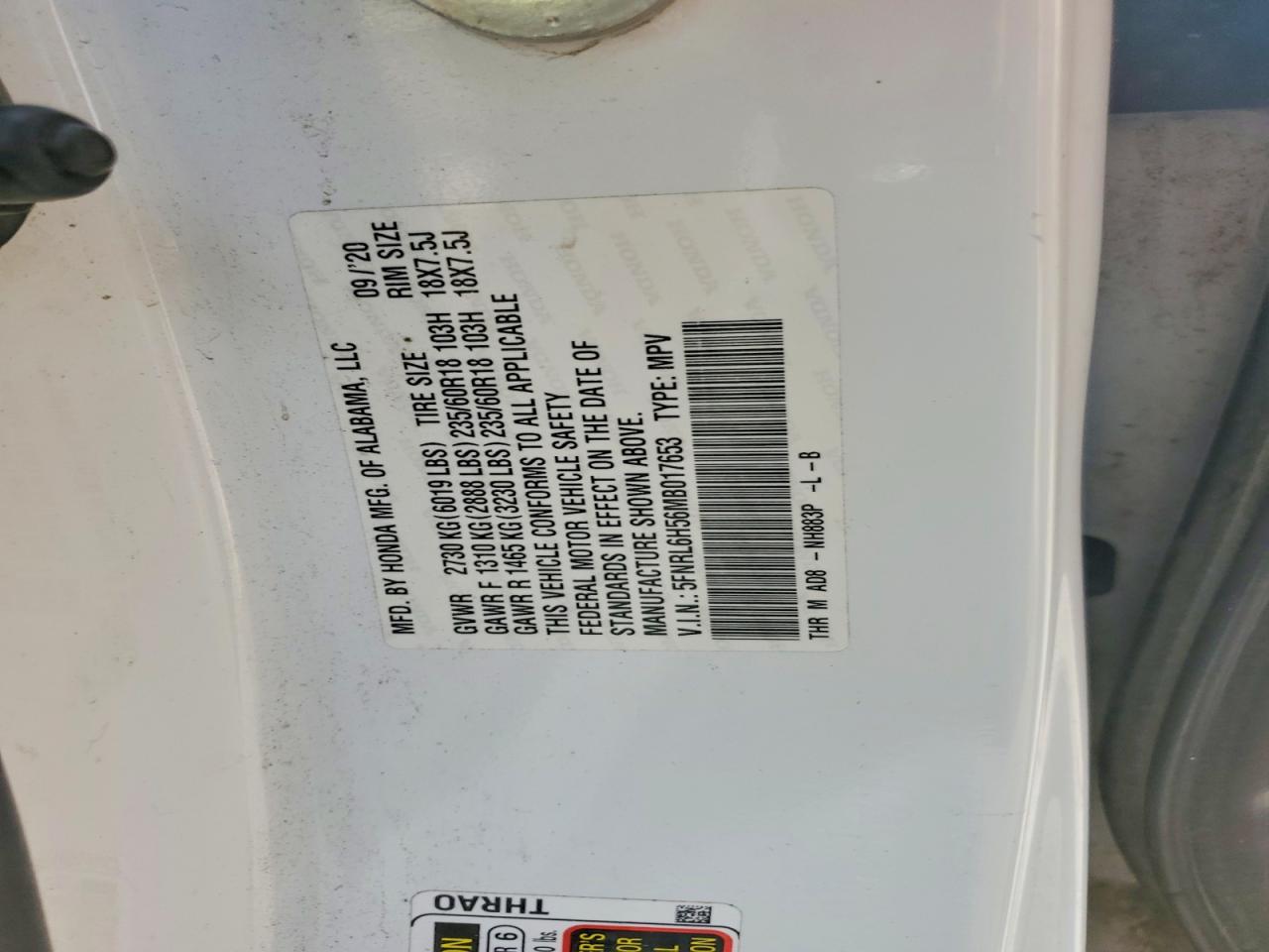 2021 Honda Odyssey Ex White vin: 5FNRL6H56MB017653