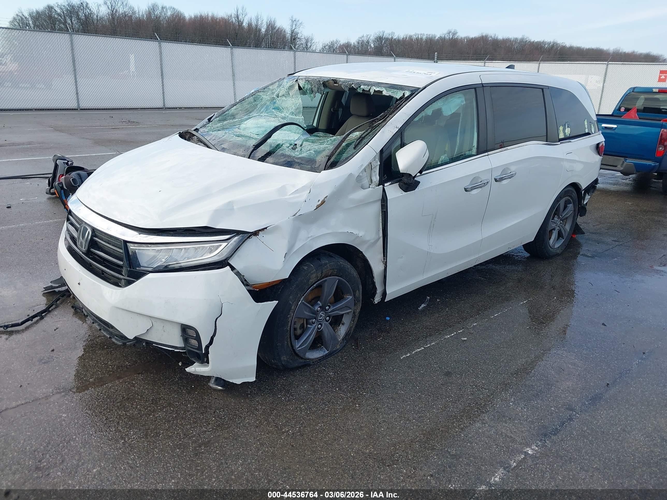 2021 Honda Odyssey Ex White vin: 5FNRL6H59MB031496