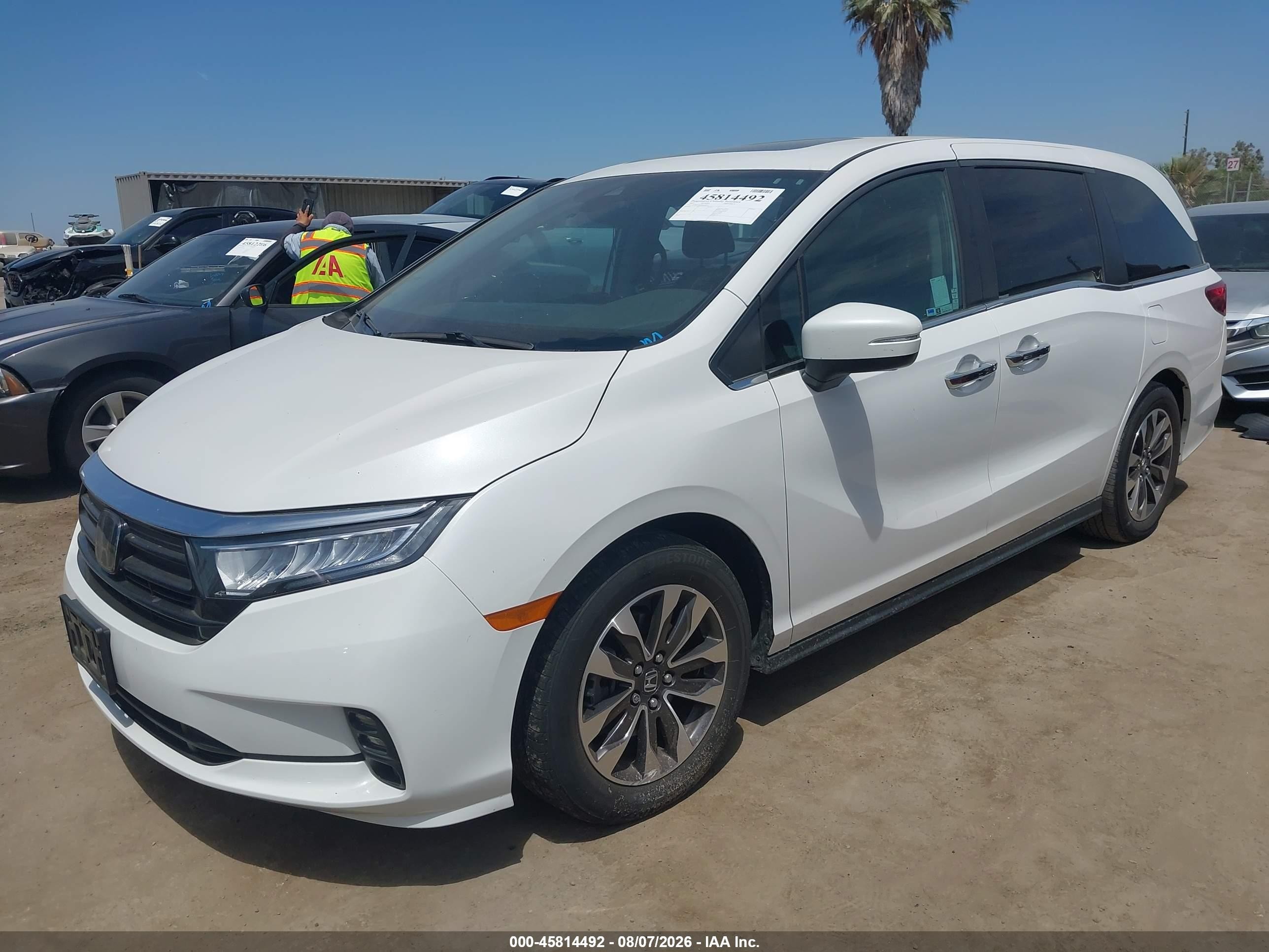 2023 Honda Odyssey Ex-l White vin: 5FNRL6H62PB056673