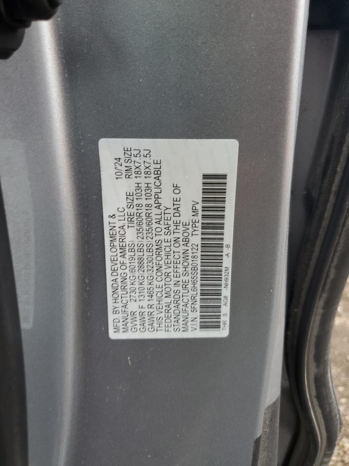 2025 Honda Odyssey Exl Silver vin: 5FNRL6H65SB018122