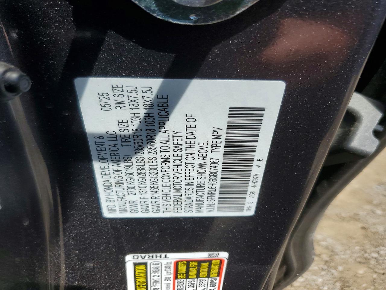 2025 Honda Odyssey Exl Gray vin: 5FNRL6H66SB074067