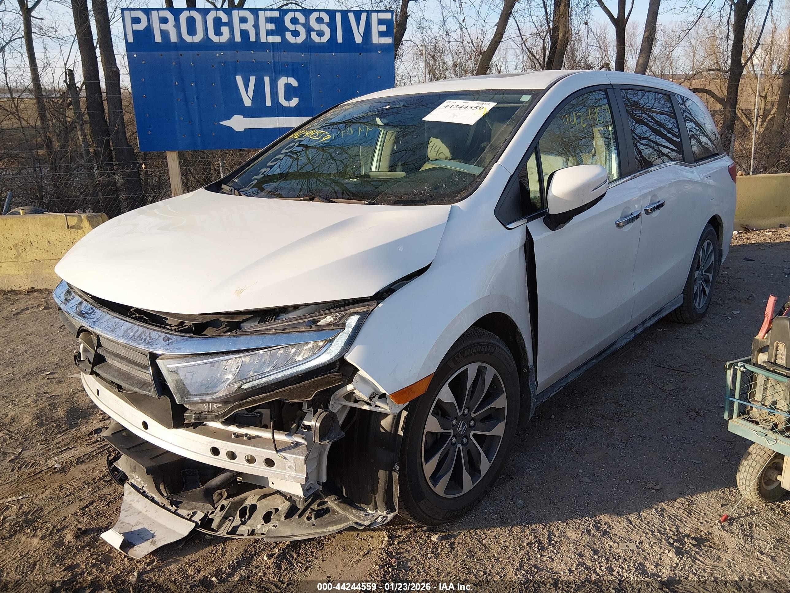 2023 Honda Odyssey Ex-l White vin: 5FNRL6H67PB003581