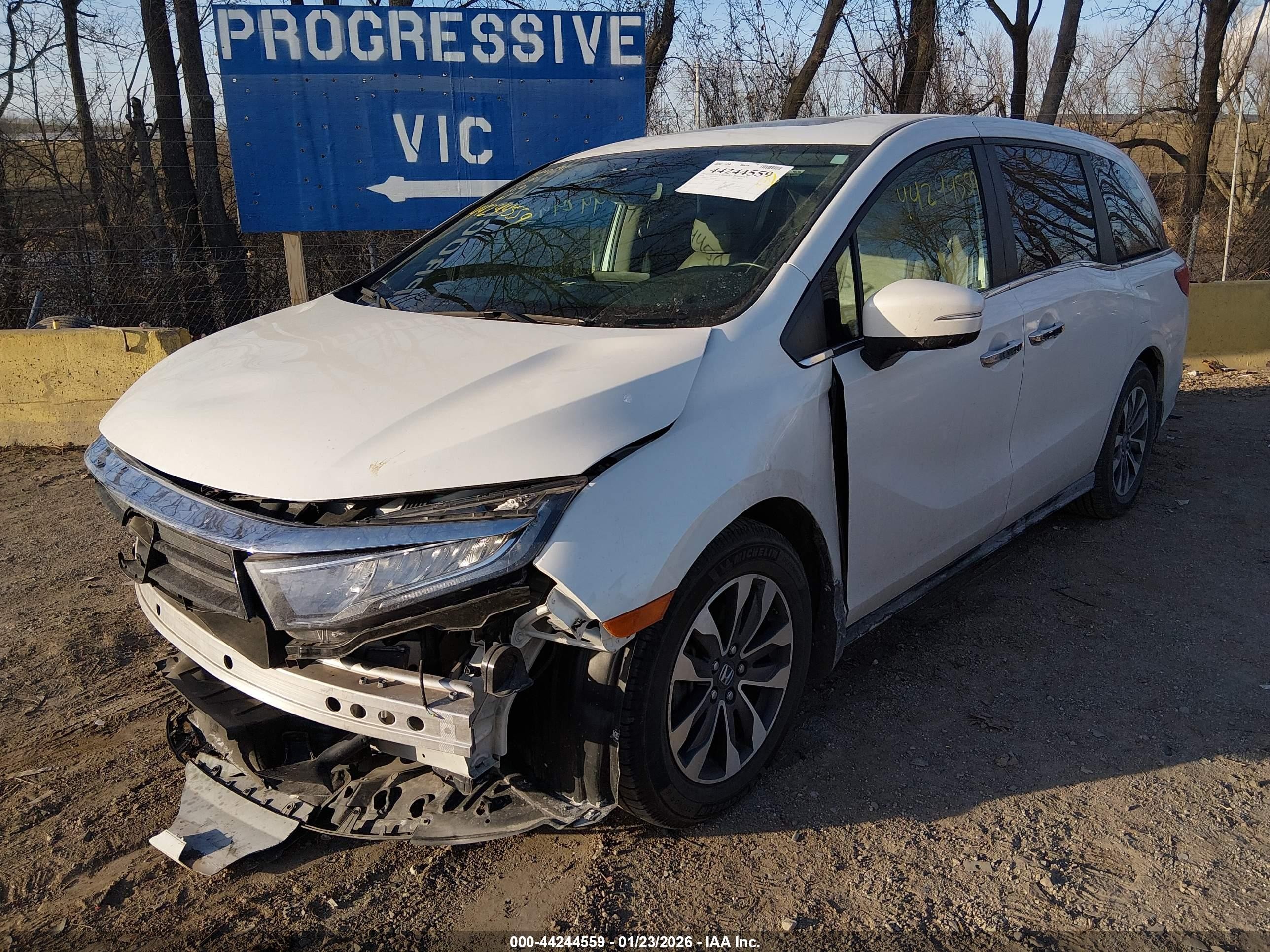 2023 Honda Odyssey Ex-l White vin: 5FNRL6H67PB003581