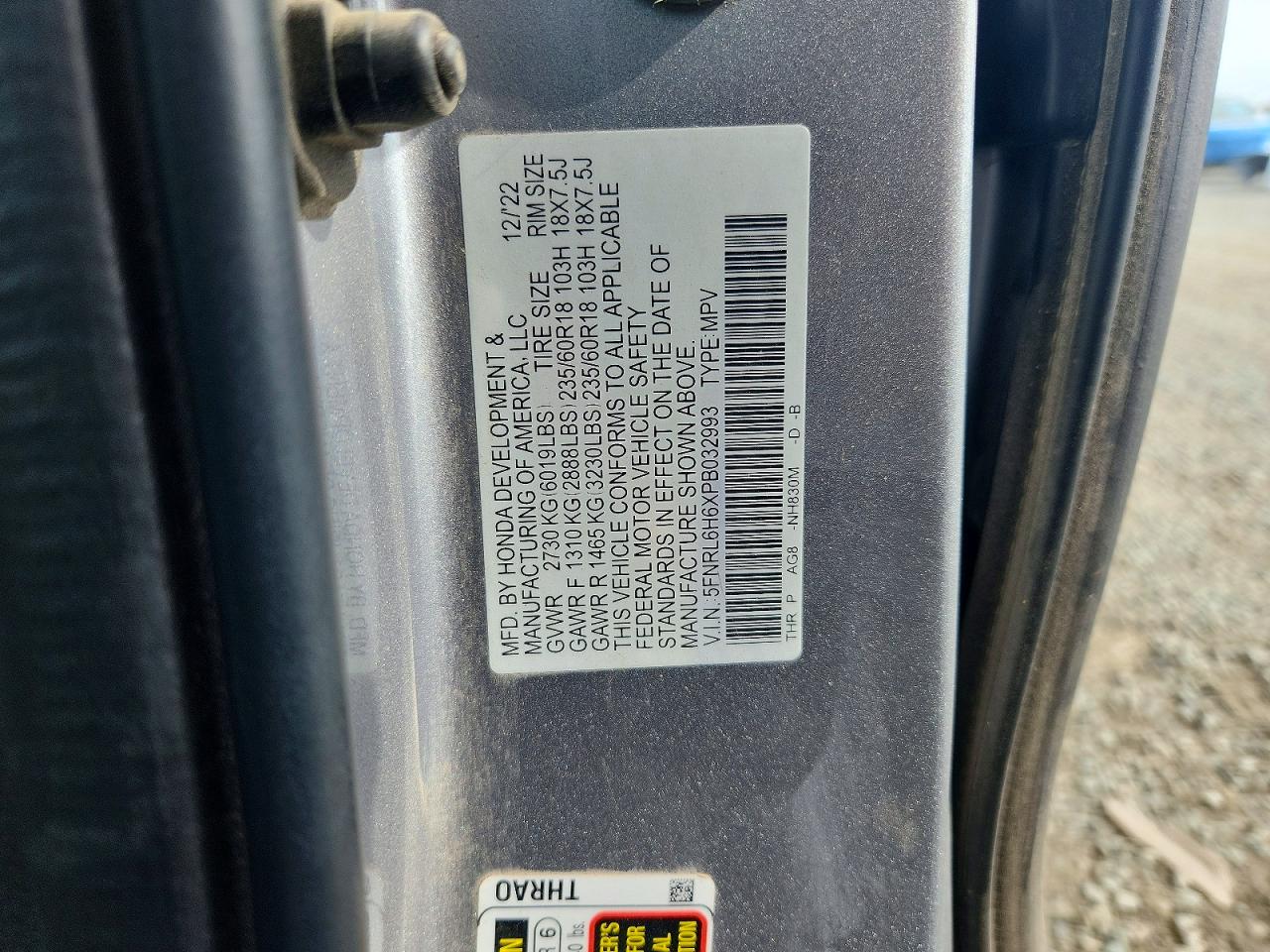 2023 Honda Odyssey Exl Silver vin: 5FNRL6H6XPB032993