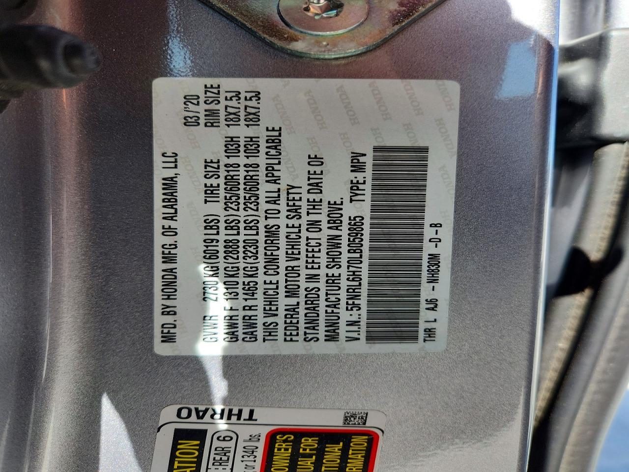 2020 Honda Odyssey Exl Silver vin: 5FNRL6H70LB059865