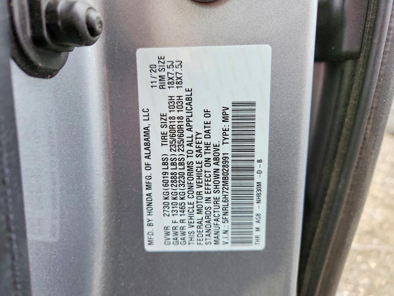 2021 Honda Odyssey Exl Silver vin: 5FNRL6H72MB028991