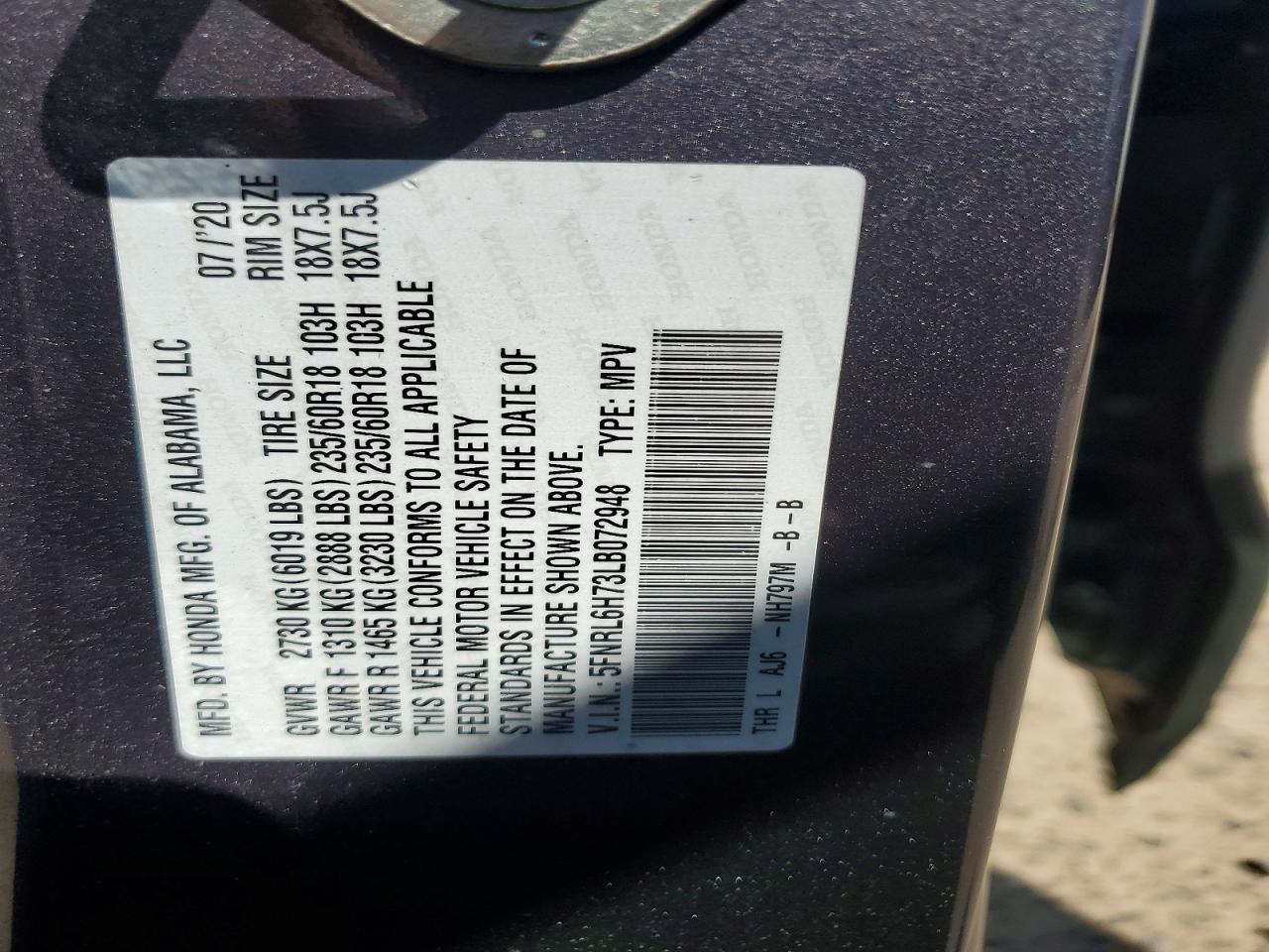 2020 Honda Odyssey Exl Silver vin: 5FNRL6H73LB072948