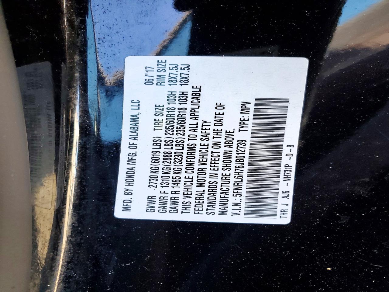 2018 Honda Odyssey Exl Черный vin: 5FNRL6H76JB012739