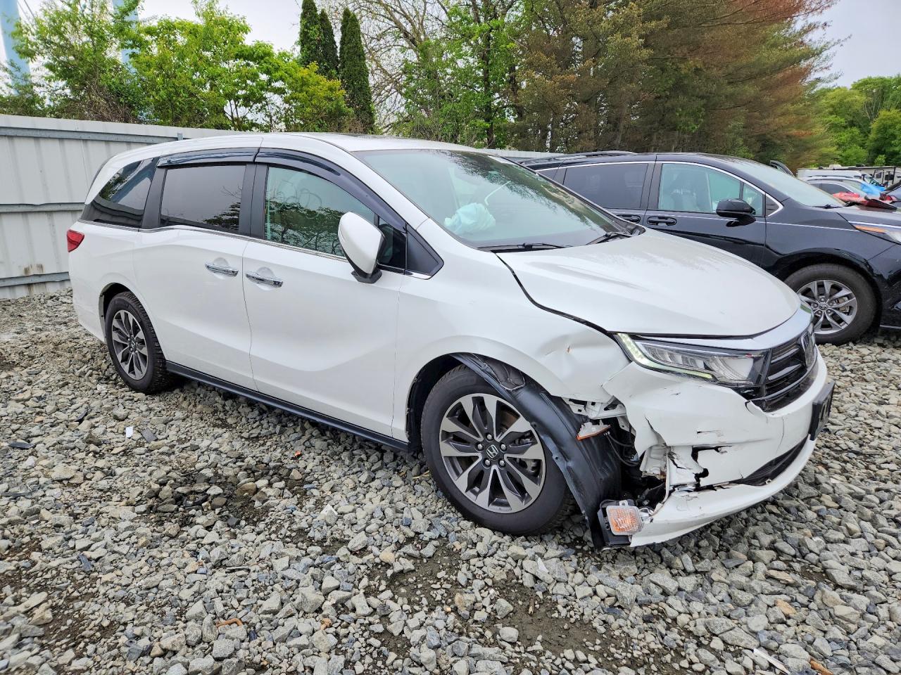 2022 Honda Odyssey Exl White vin: 5FNRL6H76NB002136