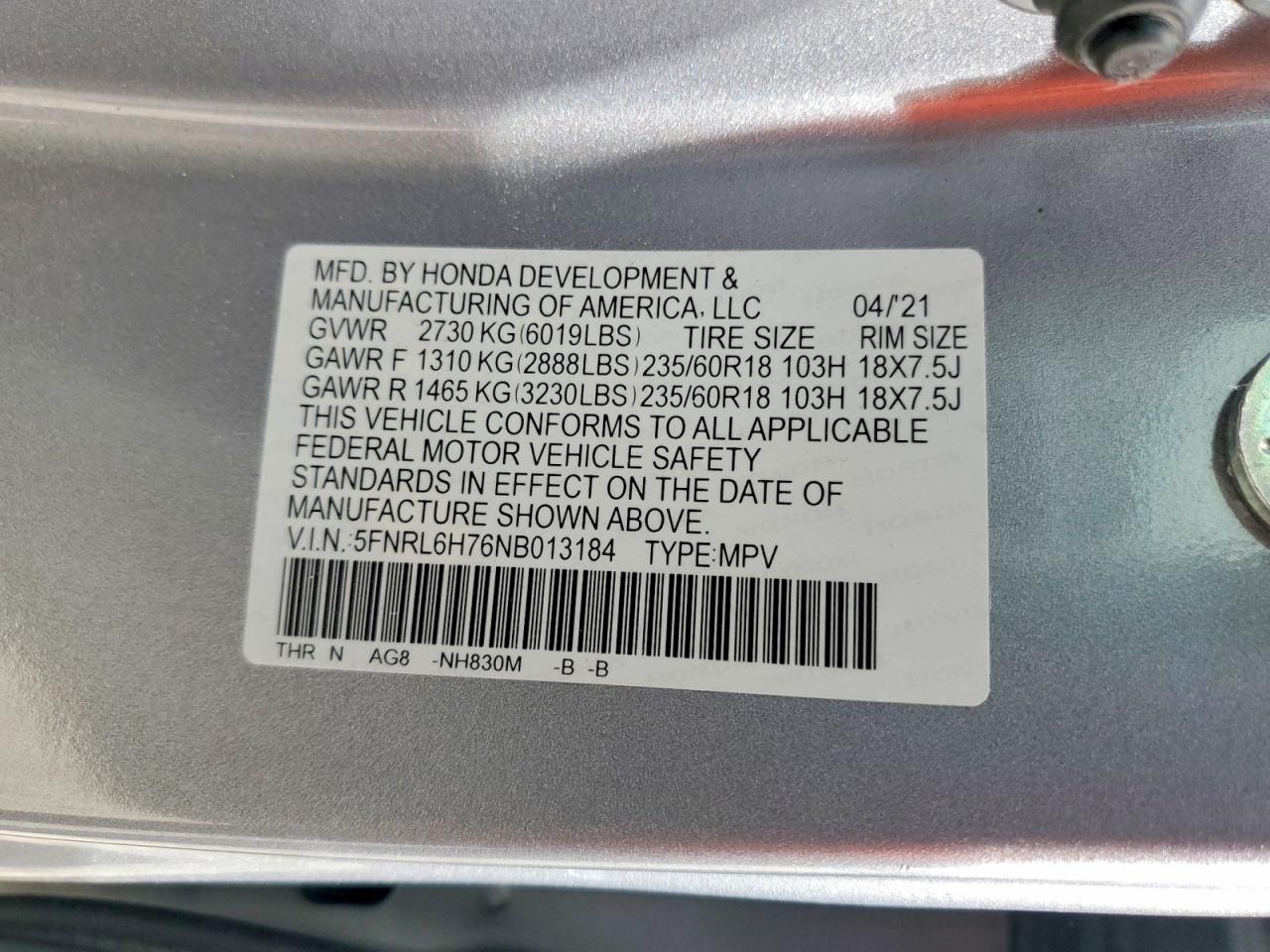 2022 Honda Odyssey Exl Silver vin: 5FNRL6H76NB013184