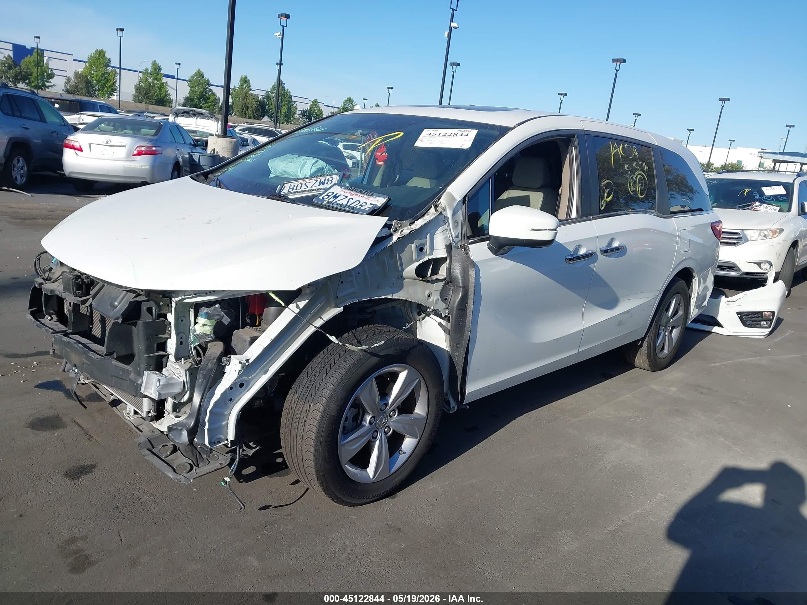 2020 Honda Odyssey Ex-l/ex-l W/navi   Res White vin: 5FNRL6H77LB009531