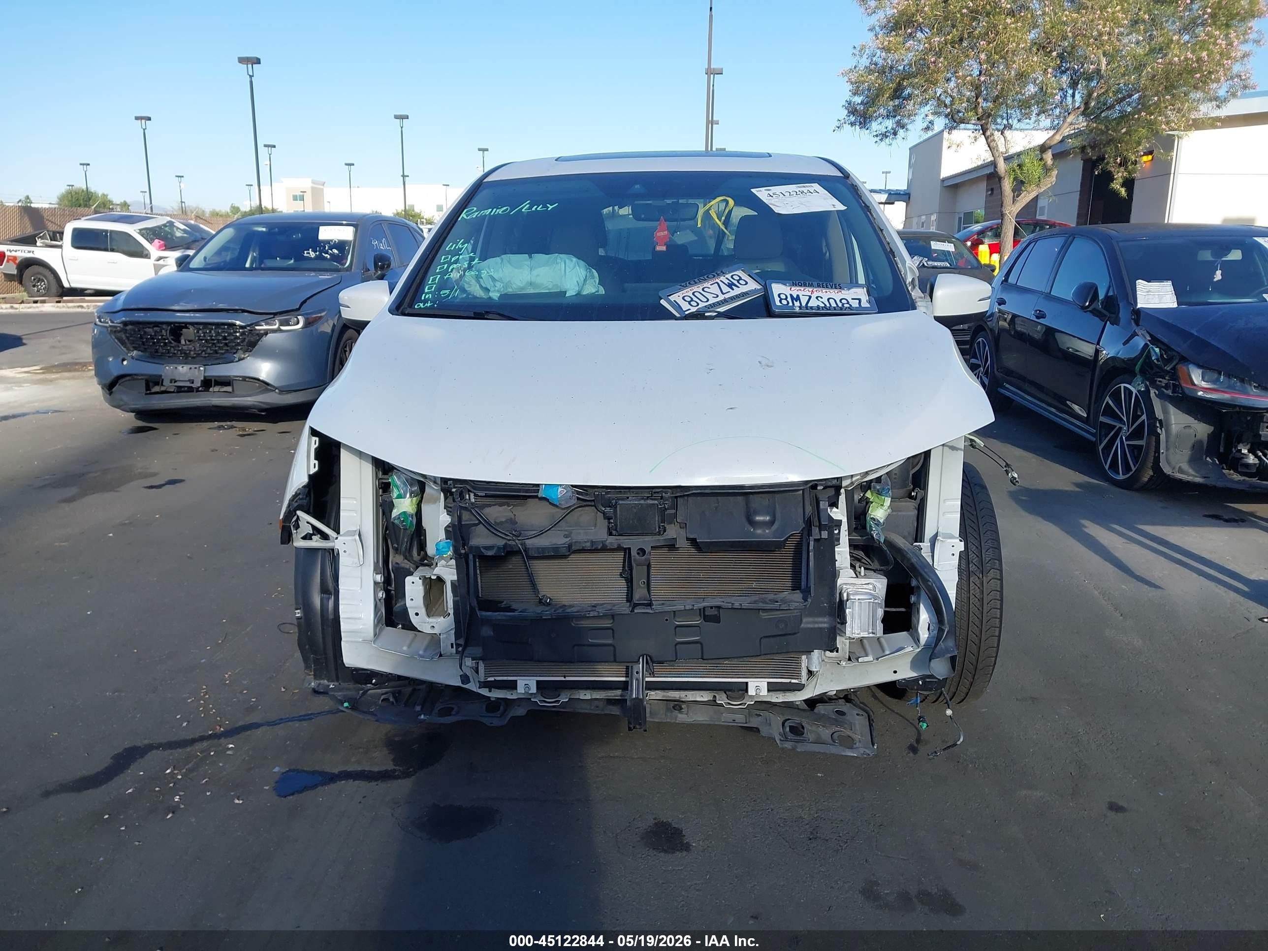 2020 Honda Odyssey Ex-l/ex-l W/navi   Res White vin: 5FNRL6H77LB009531