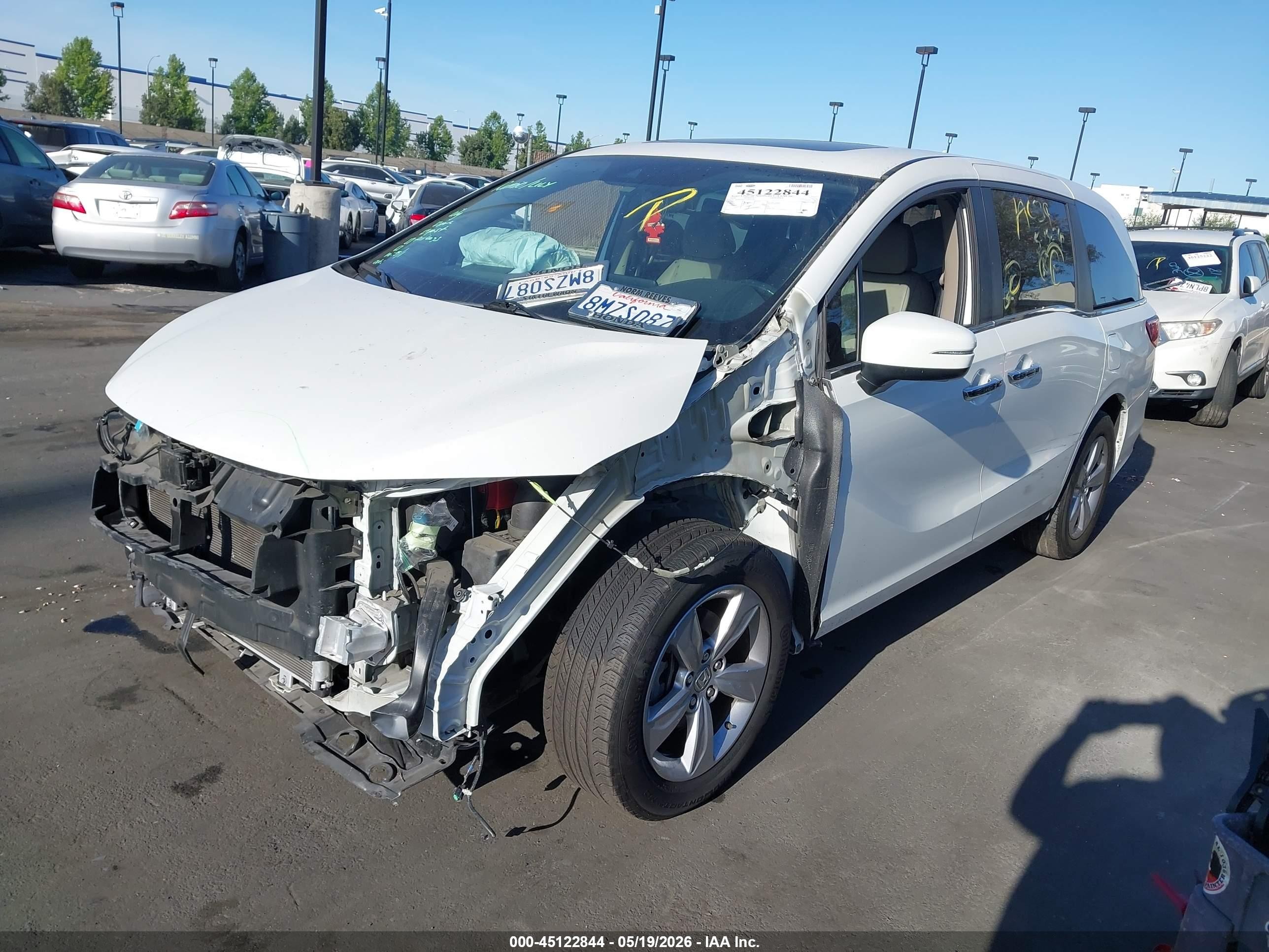 2020 Honda Odyssey Ex-l/ex-l W/navi   Res White vin: 5FNRL6H77LB009531