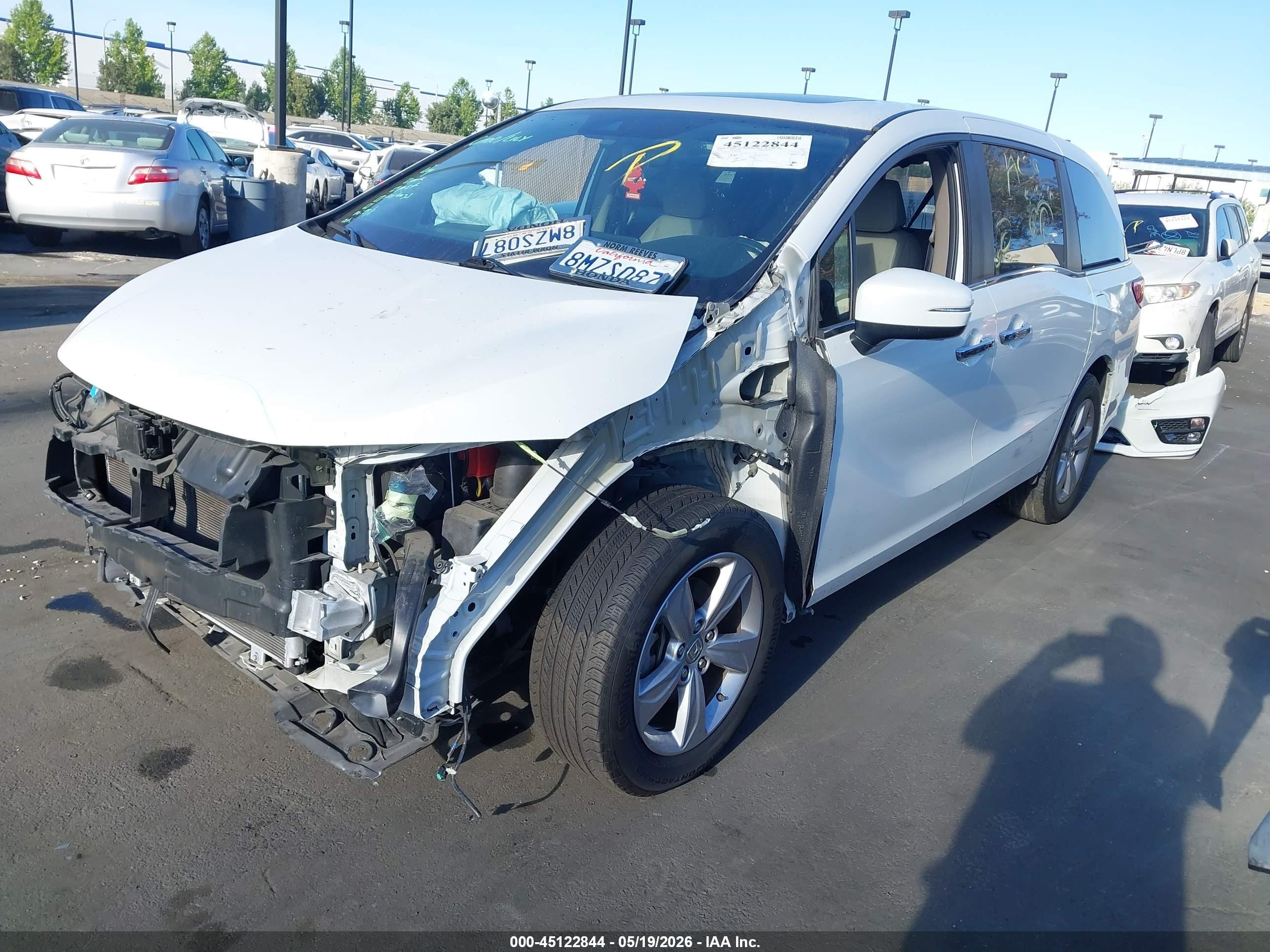 2020 Honda Odyssey Ex-l/ex-l W/navi   Res White vin: 5FNRL6H77LB009531
