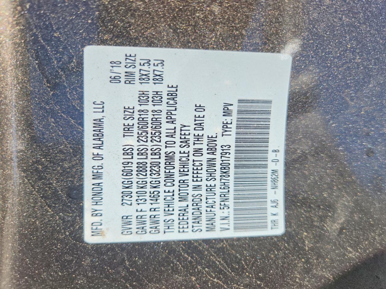 2019 Honda Odyssey Exl Gray vin: 5FNRL6H78KB017913