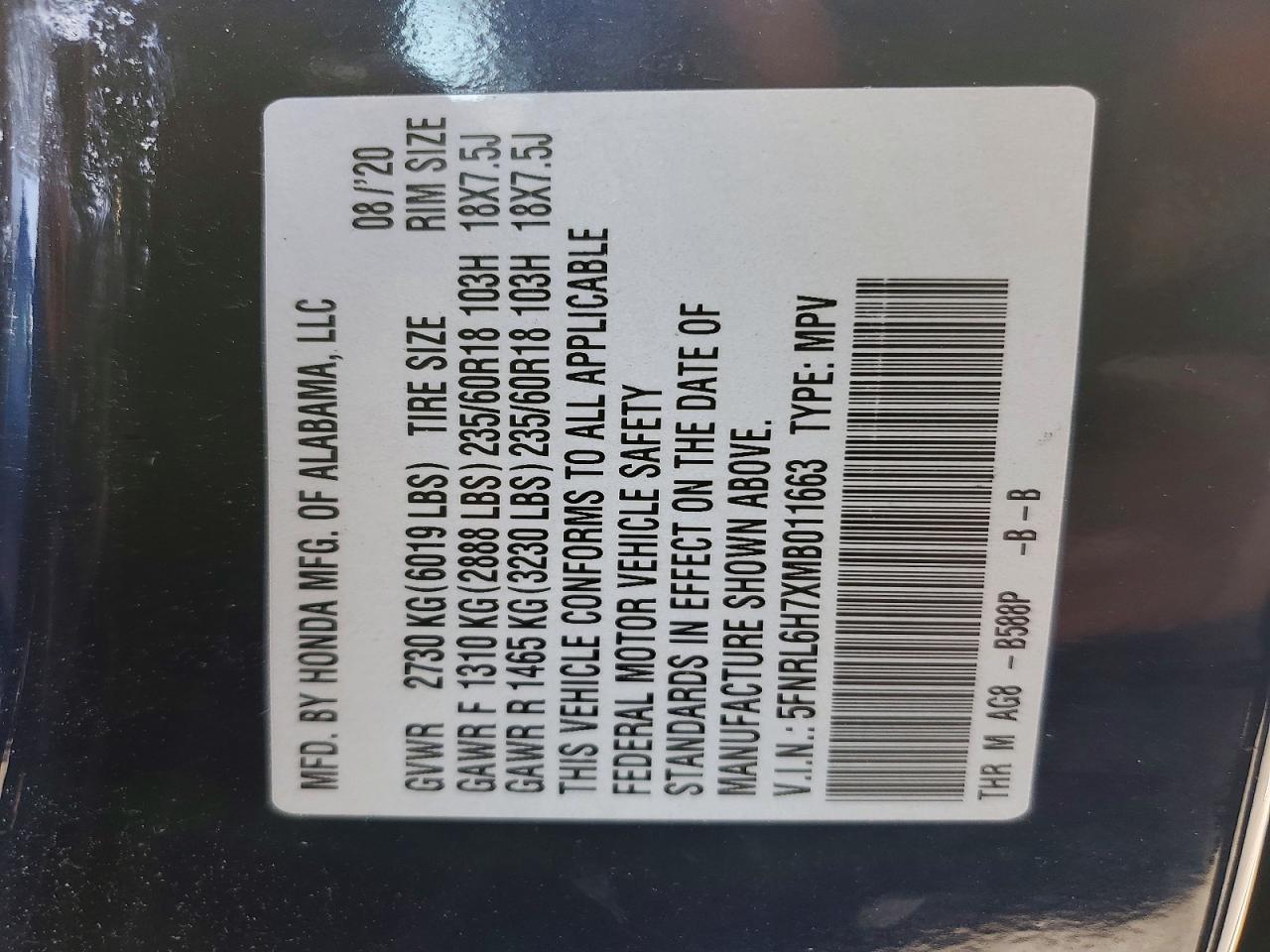 2021 Honda Odyssey Exl Blue vin: 5FNRL6H7XMB011663