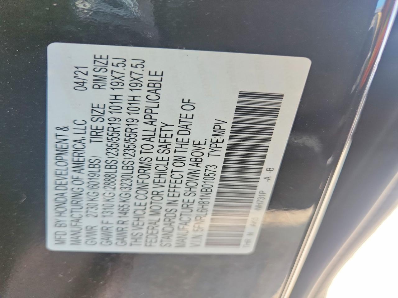 2022 Honda Odyssey Touring Black vin: 5FNRL6H81NB010573