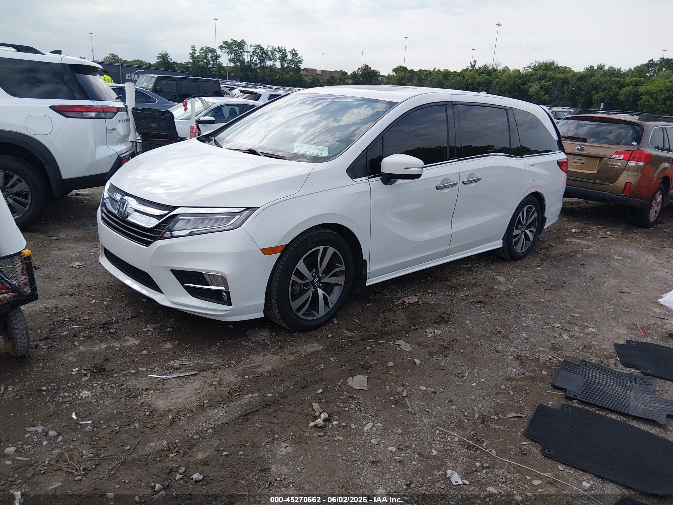 2020 Honda Odyssey Elite White vin: 5FNRL6H97LB012219