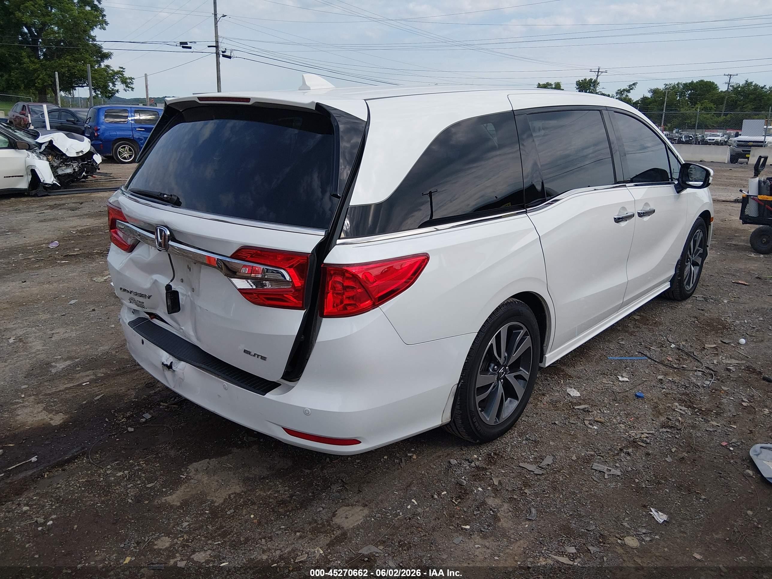2020 Honda Odyssey Elite White vin: 5FNRL6H97LB012219