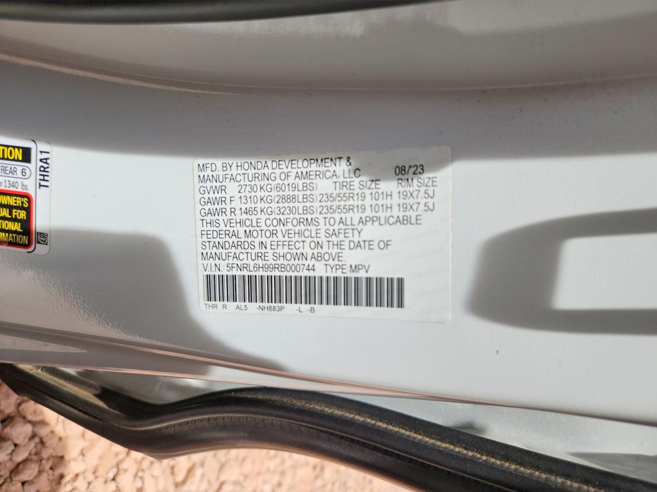 2024 Honda Odyssey Elite Белый vin: 5FNRL6H99RB000744