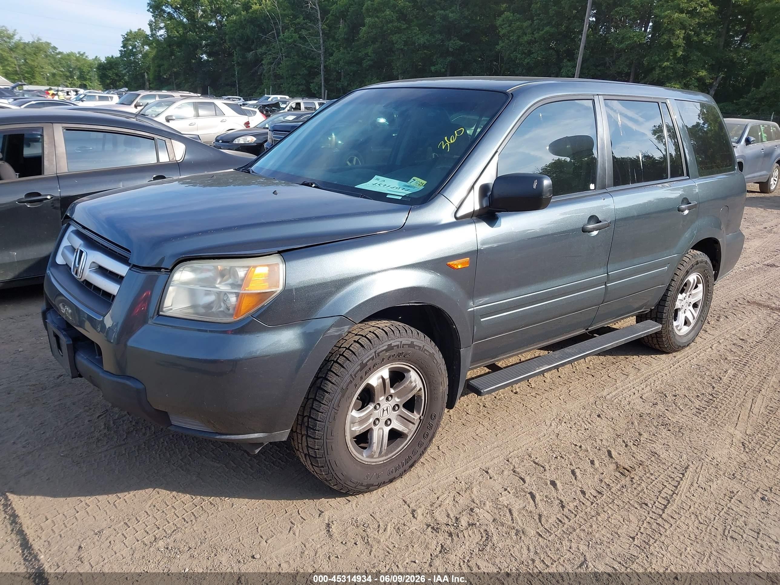 2006 Honda Pilot Lx Gray vin: 5FNYF18106B027570