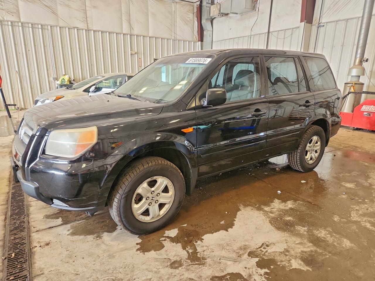 2007 Honda Pilot Lx Black vin: 5FNYF18117B014893