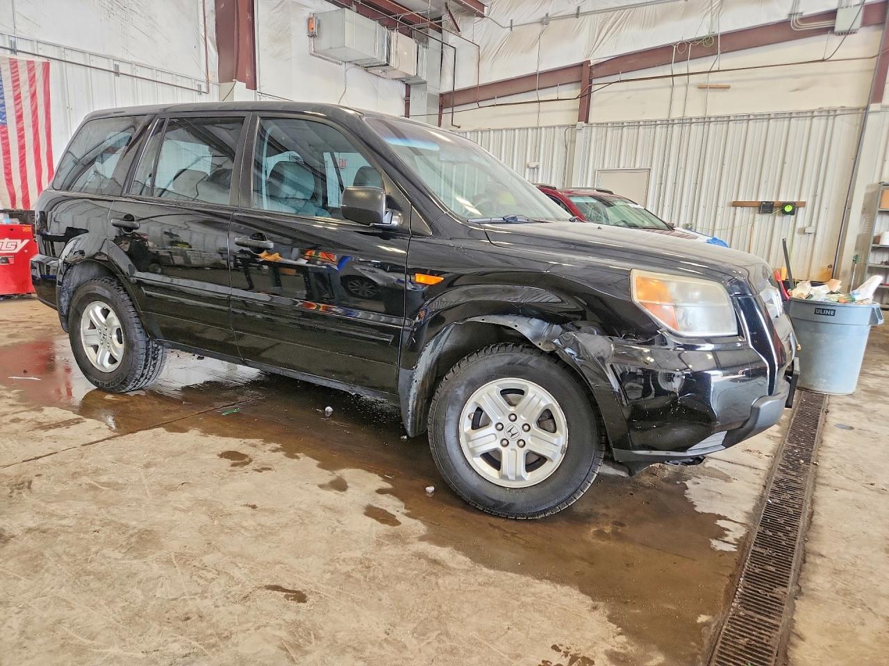 2007 Honda Pilot Lx Black vin: 5FNYF18117B014893