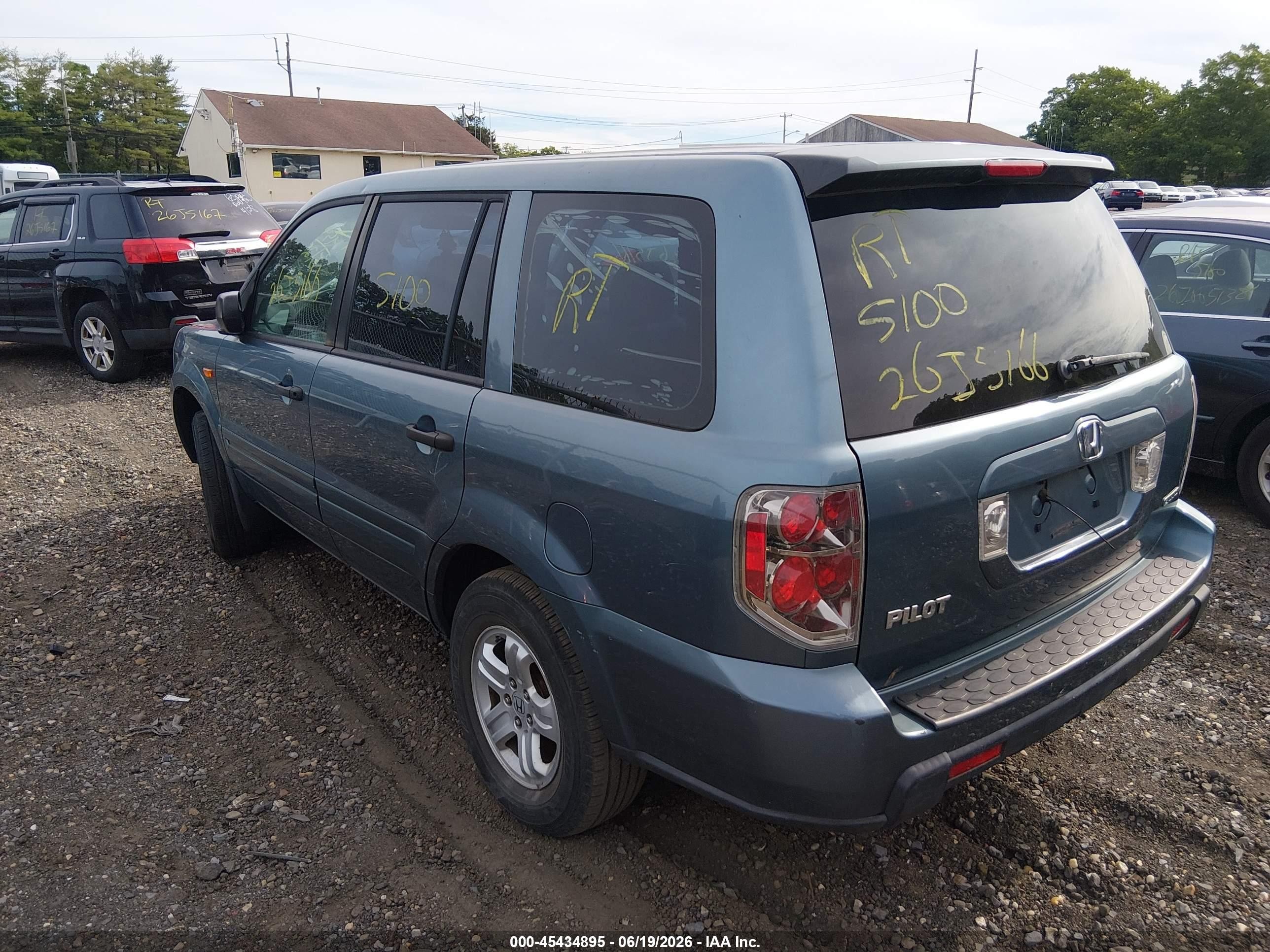 2007 Honda Pilot Lx Blue vin: 5FNYF18157B018641