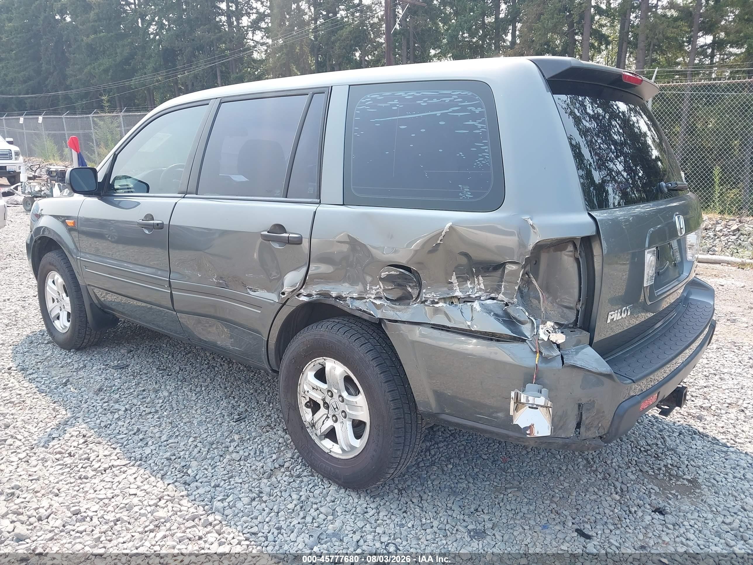 2007 Honda Pilot Lx Серый vin: 5FNYF18167B032838