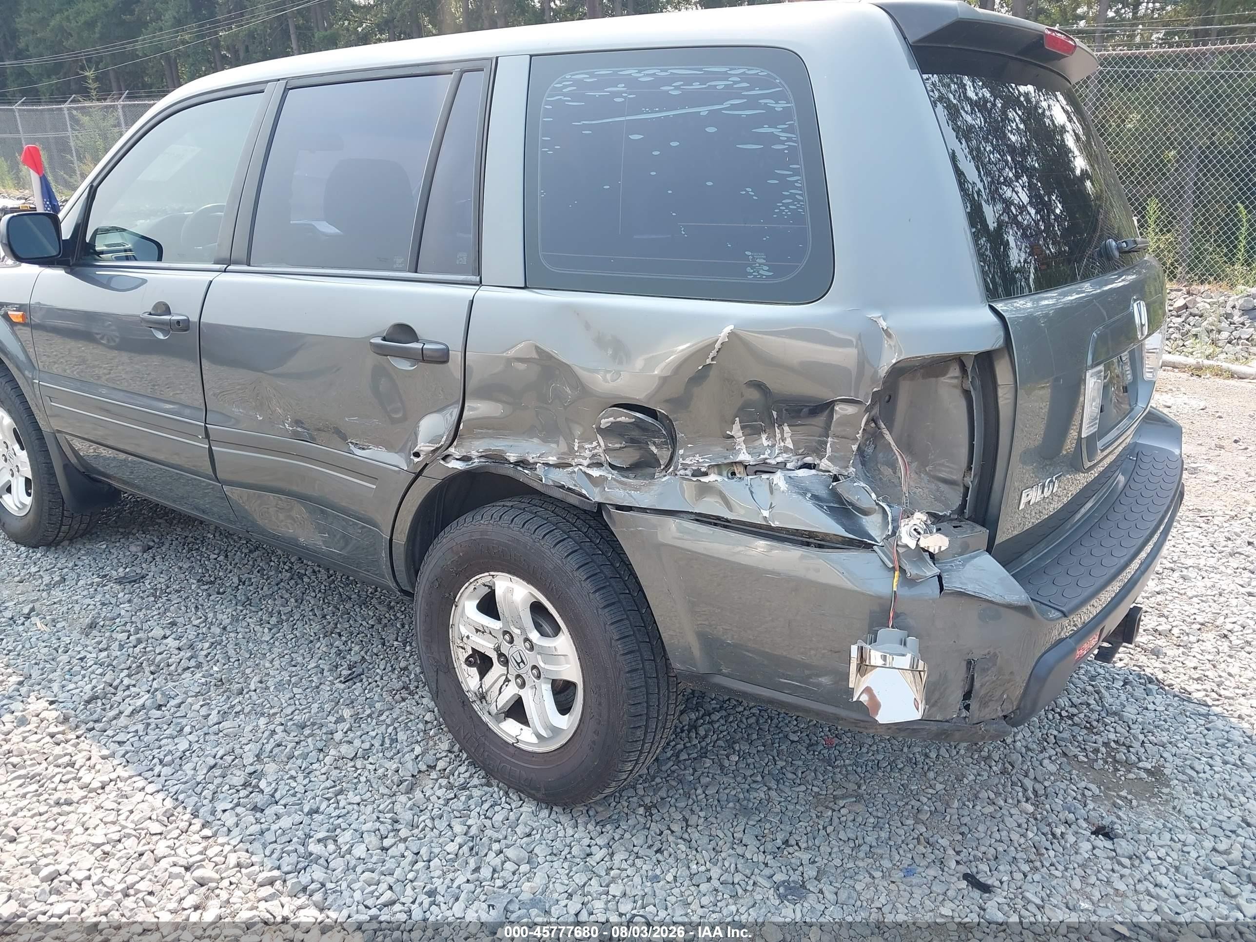 2007 Honda Pilot Lx Серый vin: 5FNYF18167B032838
