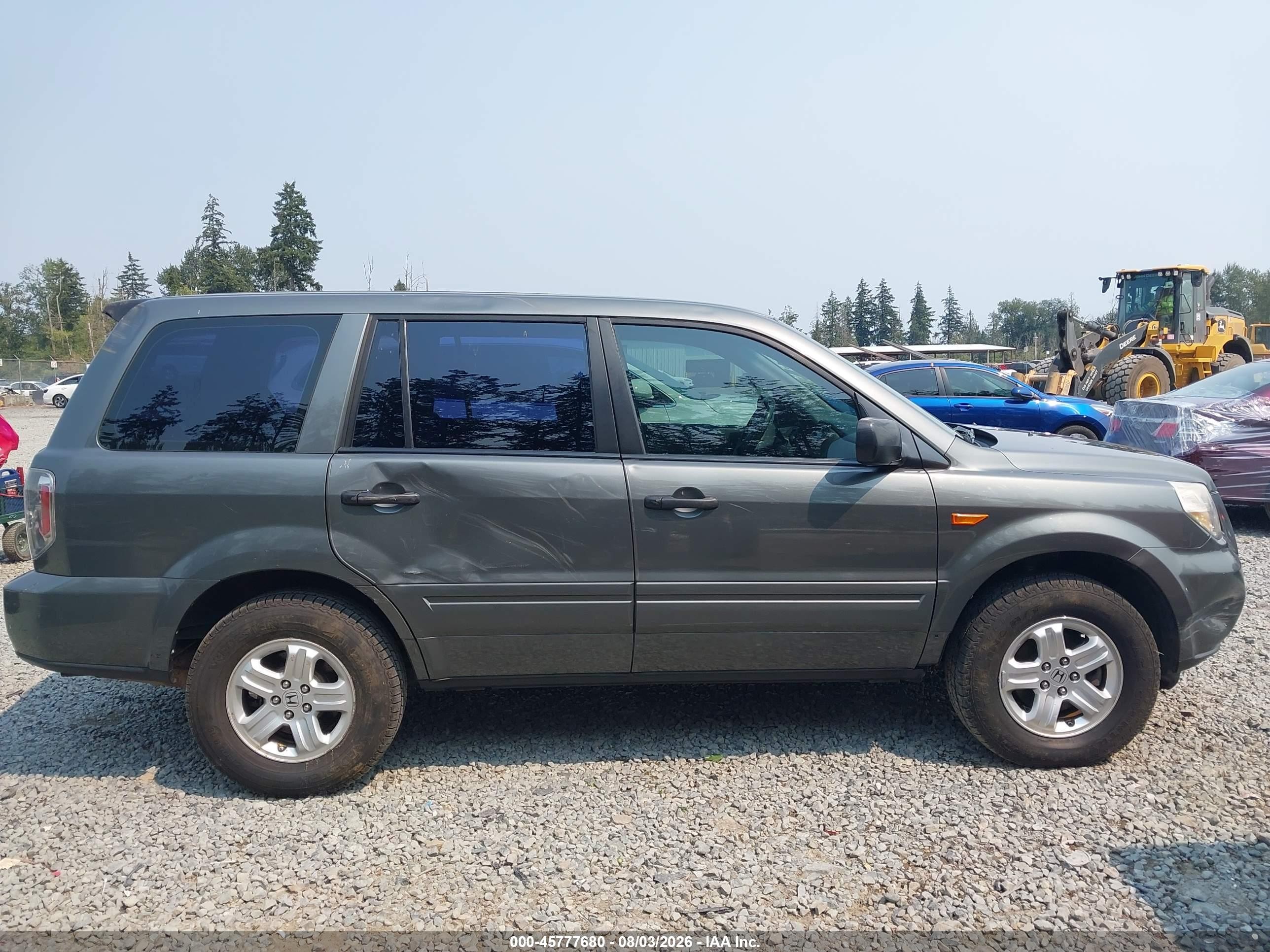 2007 Honda Pilot Lx Серый vin: 5FNYF18167B032838