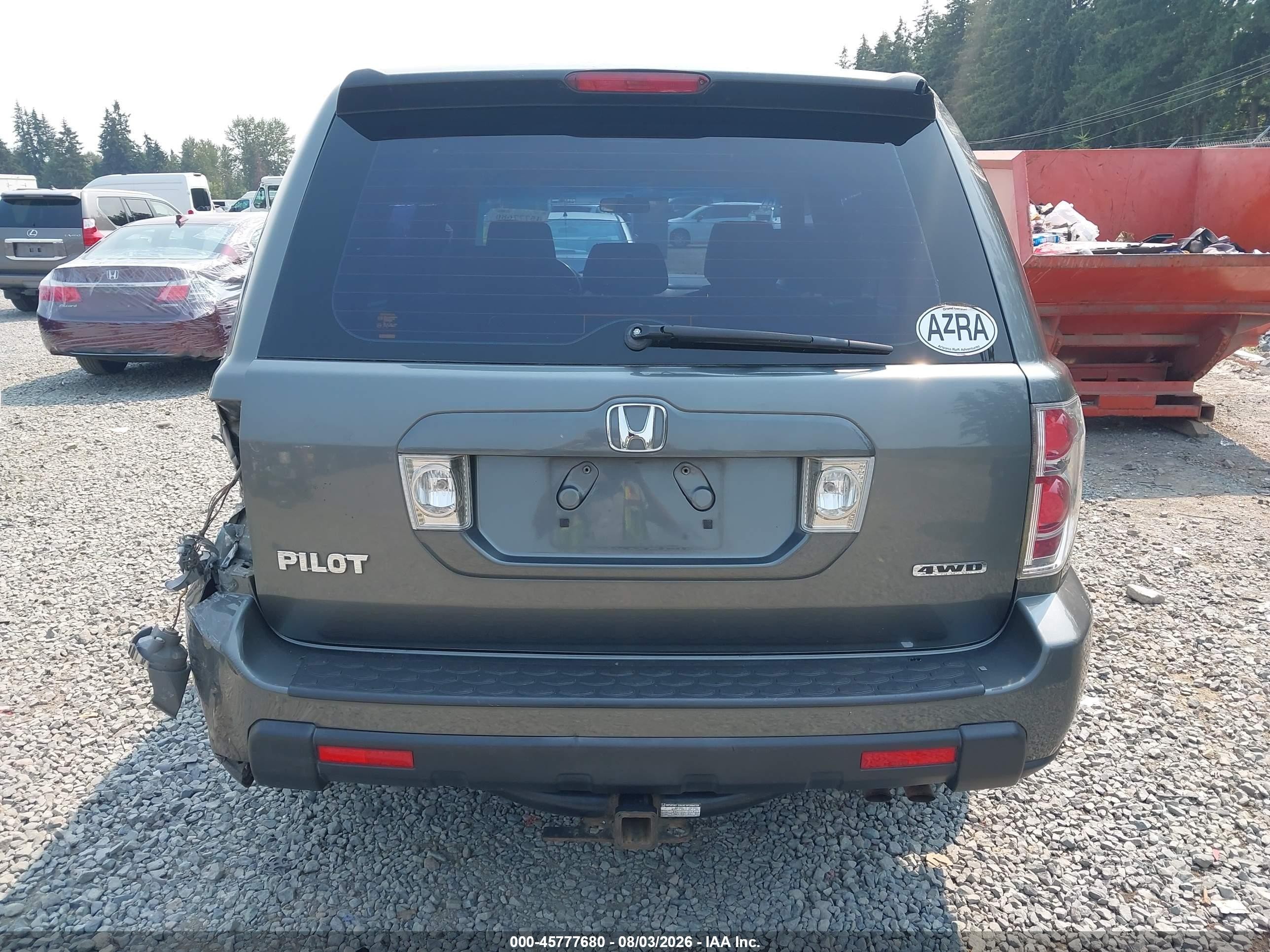 2007 Honda Pilot Lx Серый vin: 5FNYF18167B032838