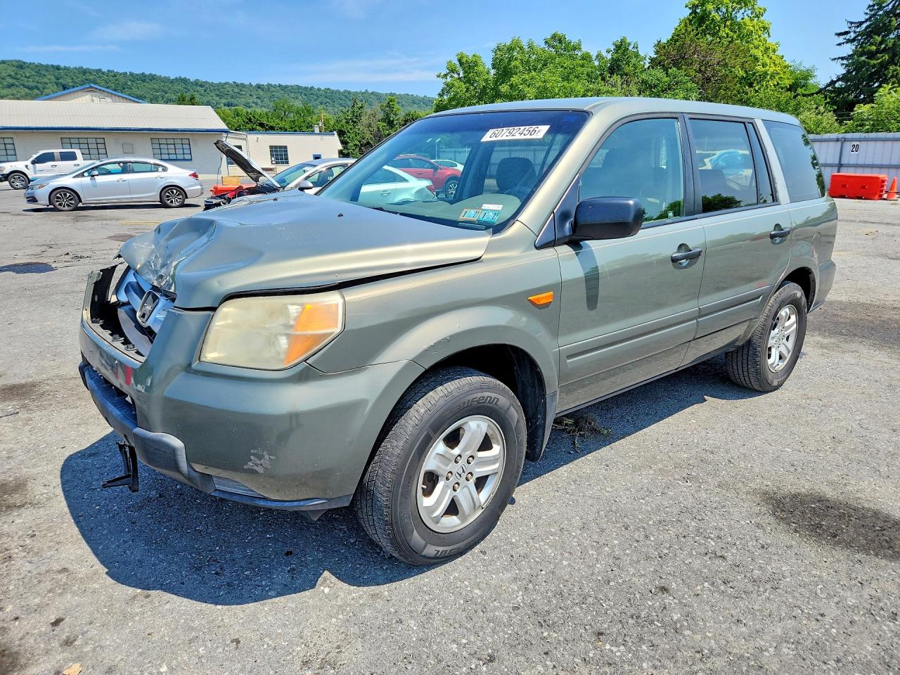 2007 Honda Pilot Lx Green vin: 5FNYF18177B031150