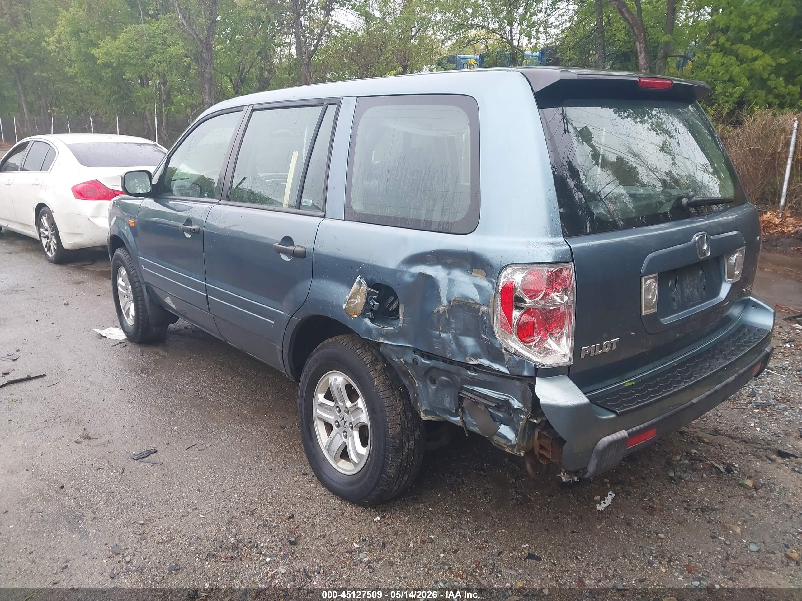 2006 Honda Pilot Lx Blue vin: 5FNYF18196B016342