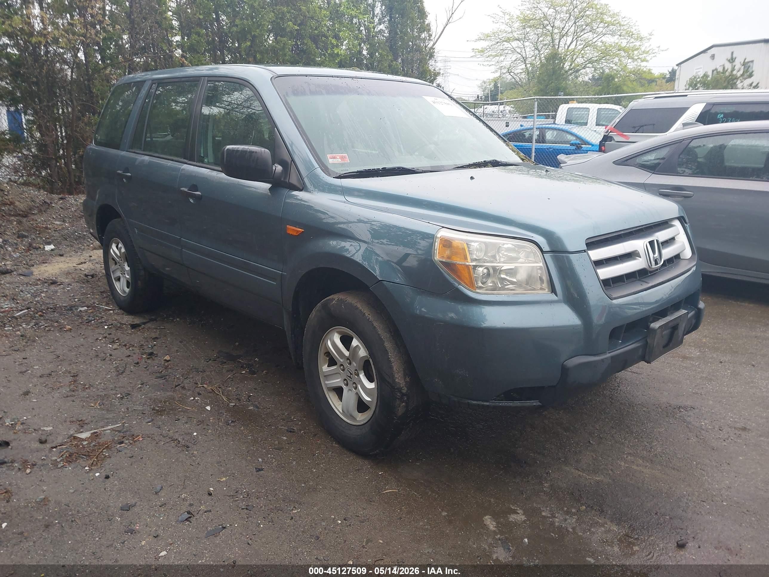2006 Honda Pilot Lx Blue vin: 5FNYF18196B016342