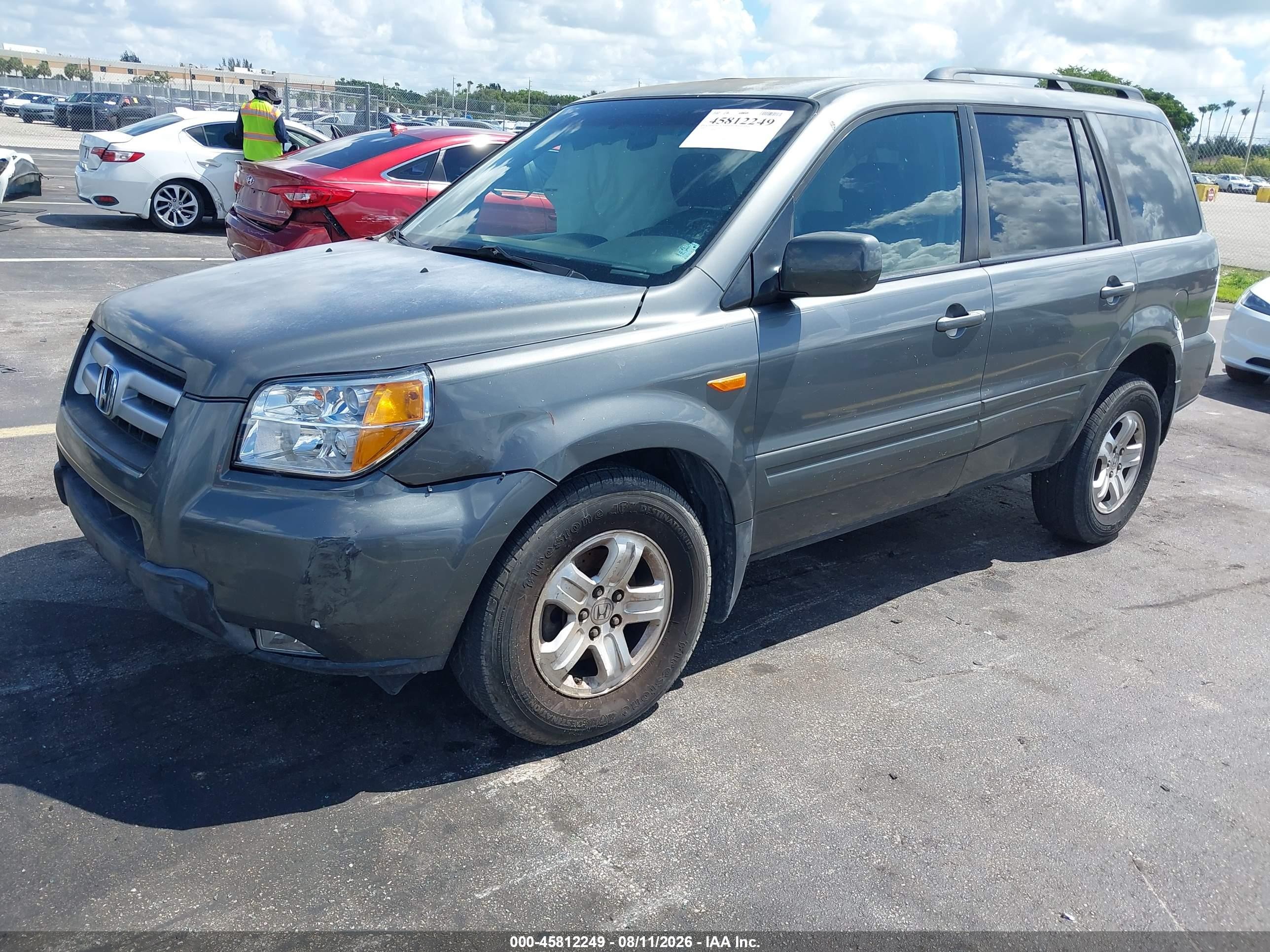 2008 Honda Pilot Vp Gray vin: 5FNYF18218B008764