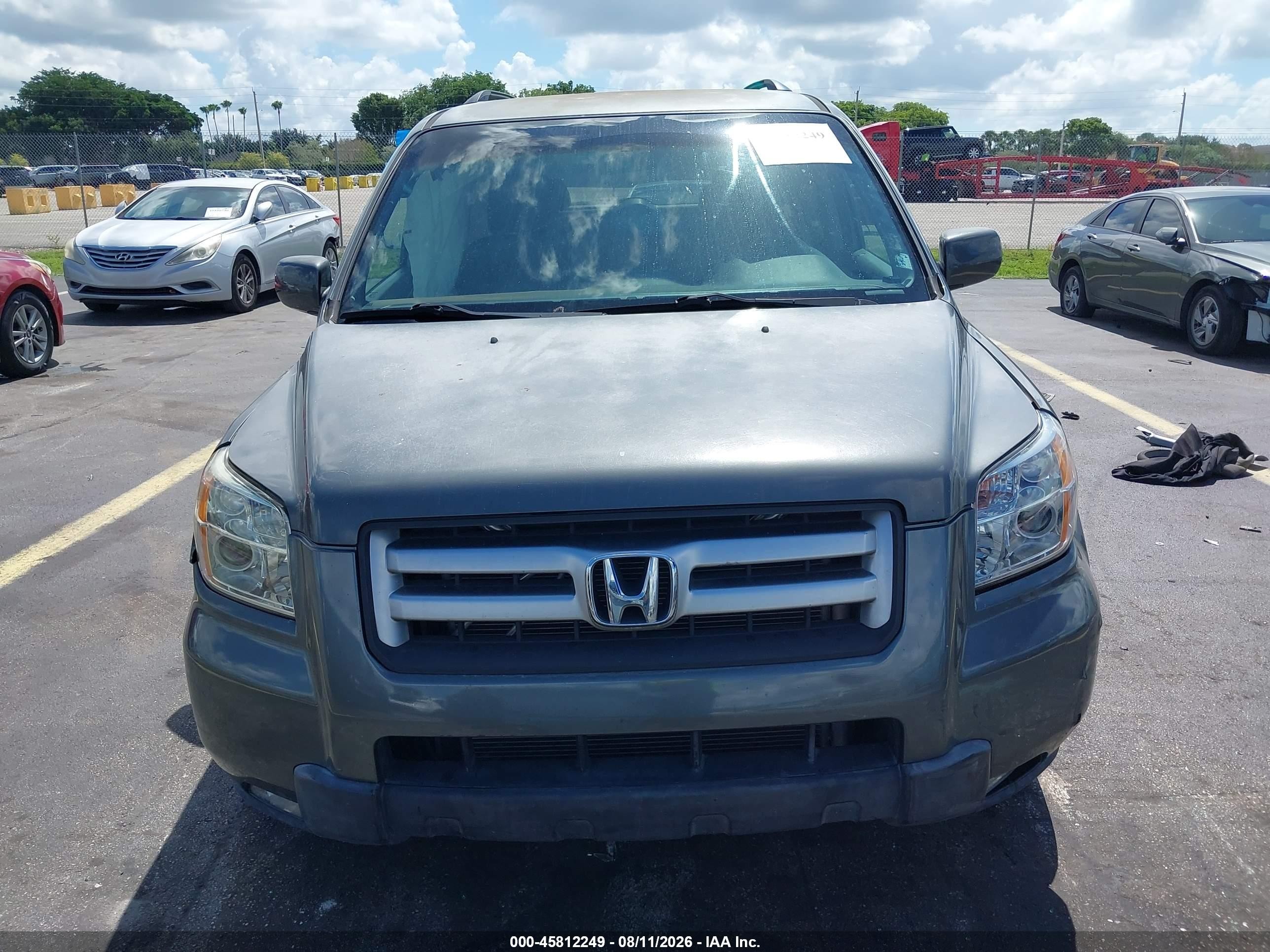 2008 Honda Pilot Vp Gray vin: 5FNYF18218B008764