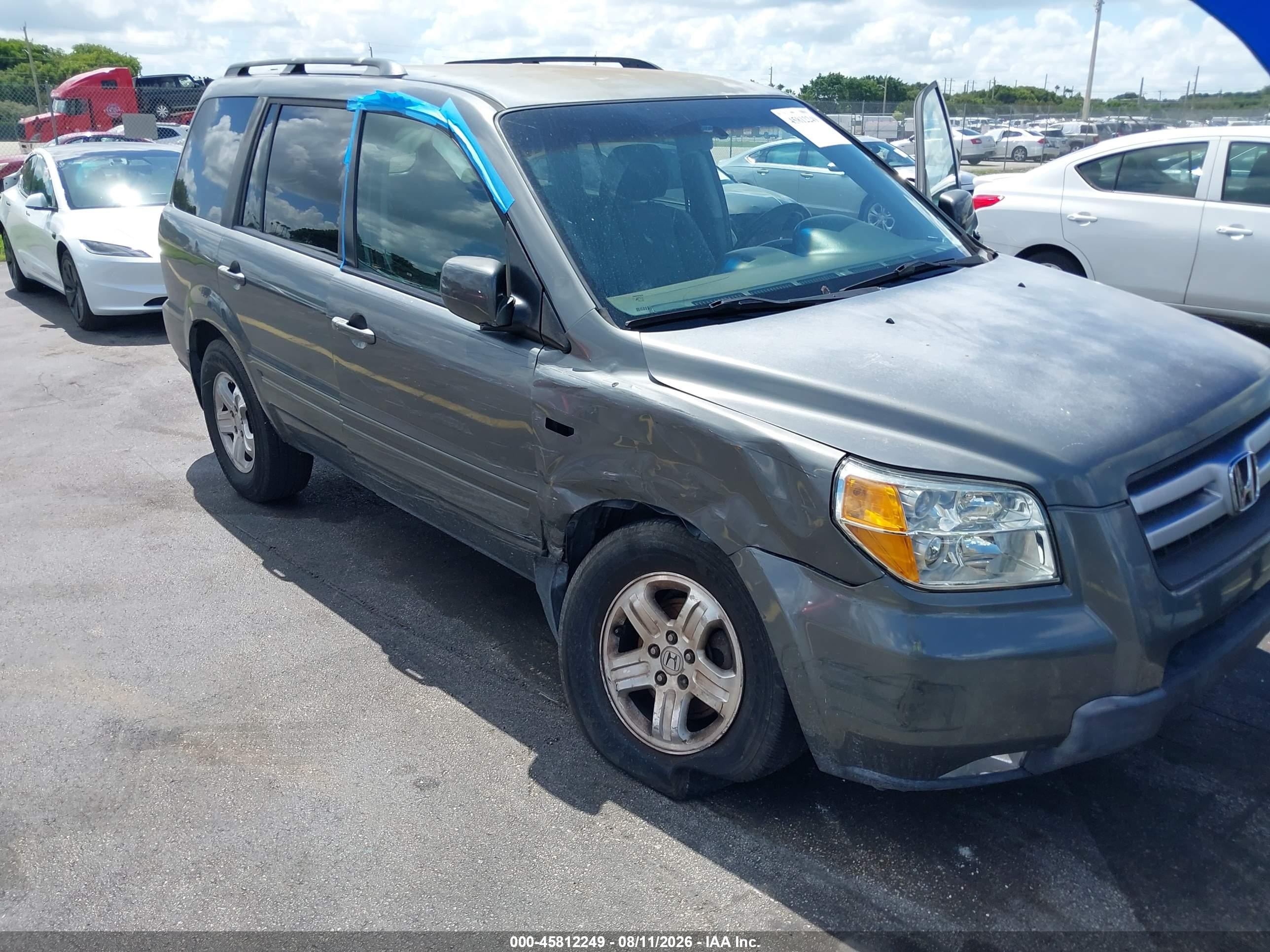 2008 Honda Pilot Vp Gray vin: 5FNYF18218B008764
