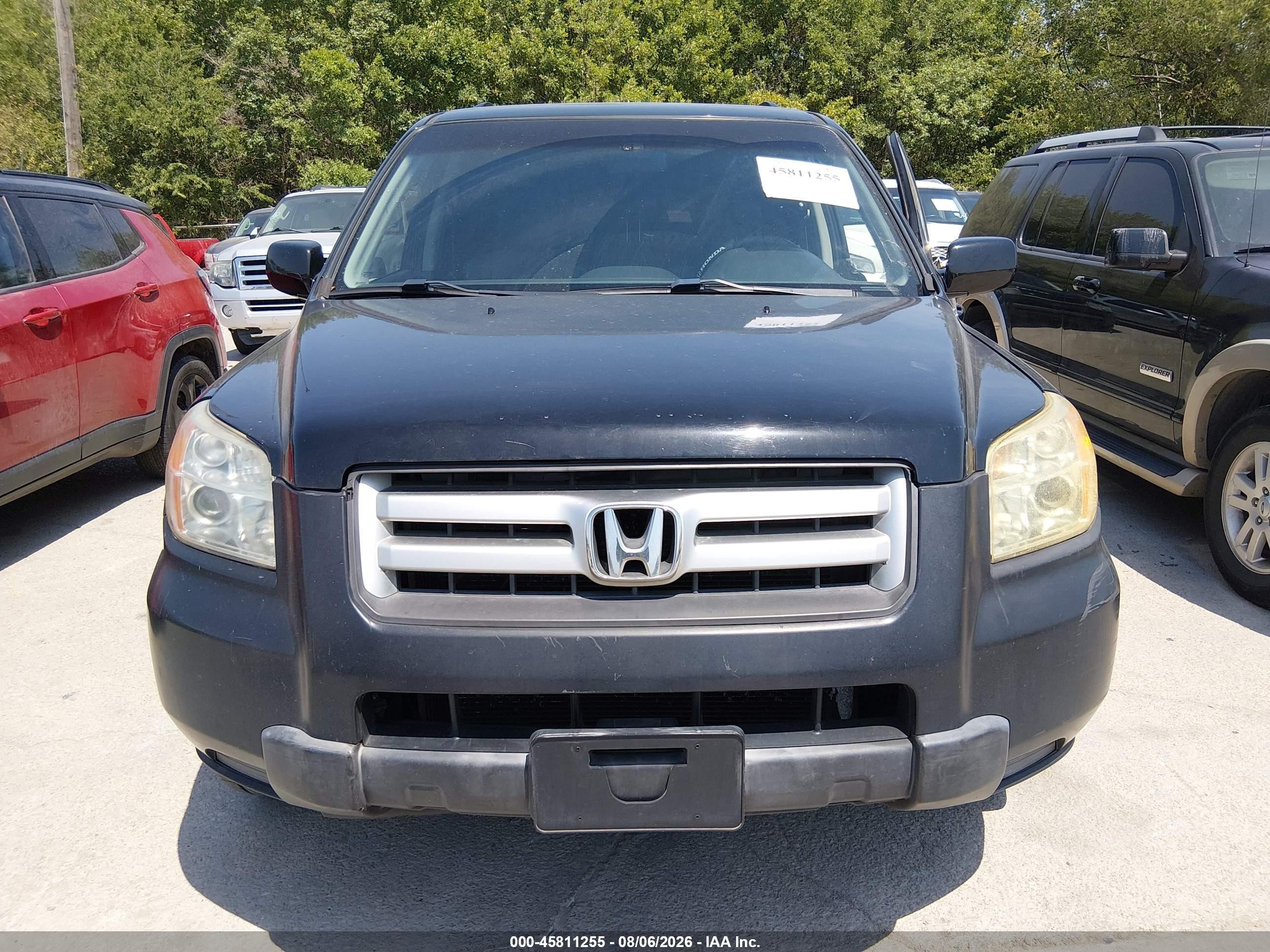 2008 Honda Pilot Vp Black vin: 5FNYF18238B049364