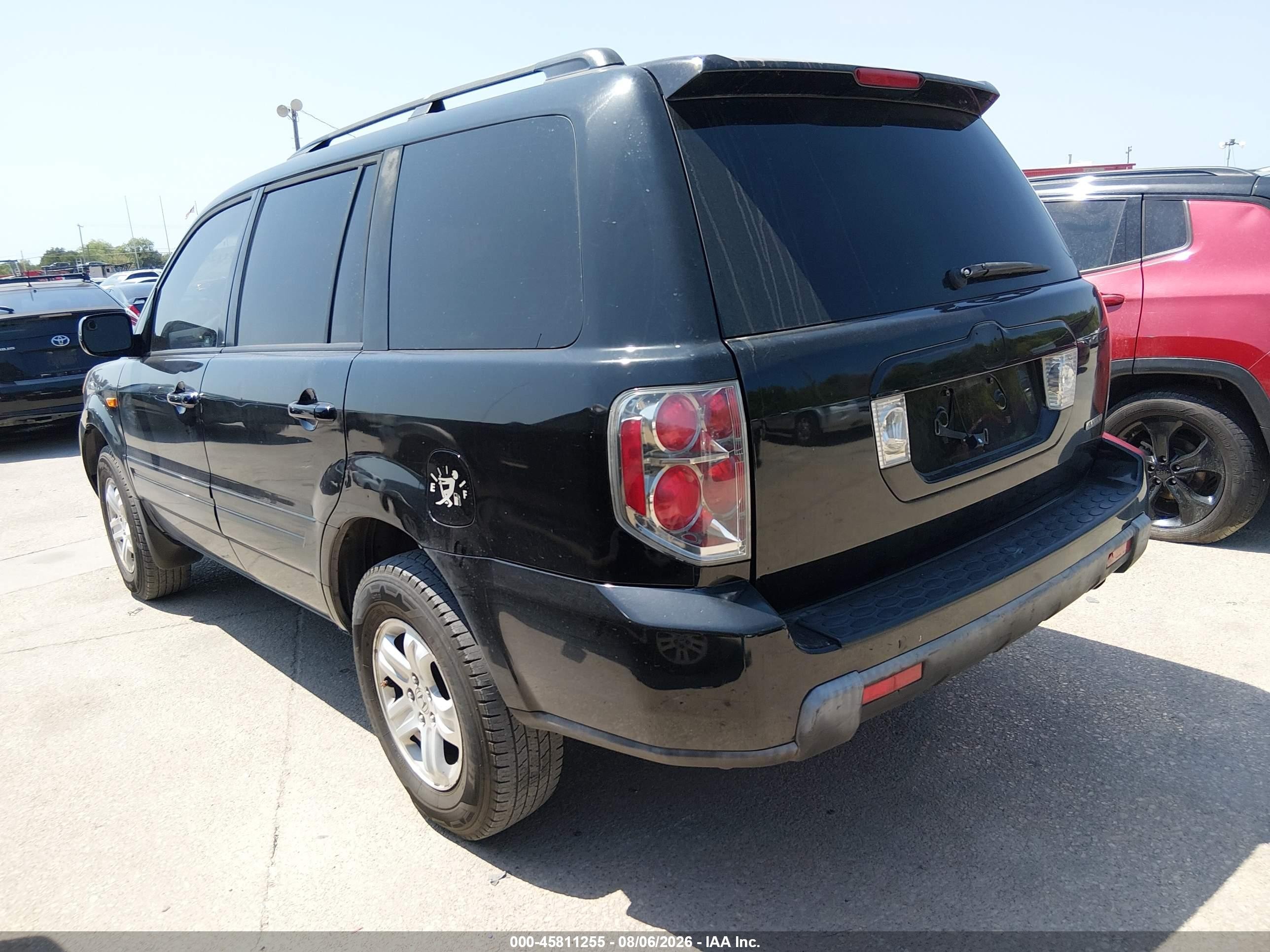 2008 Honda Pilot Vp Black vin: 5FNYF18238B049364