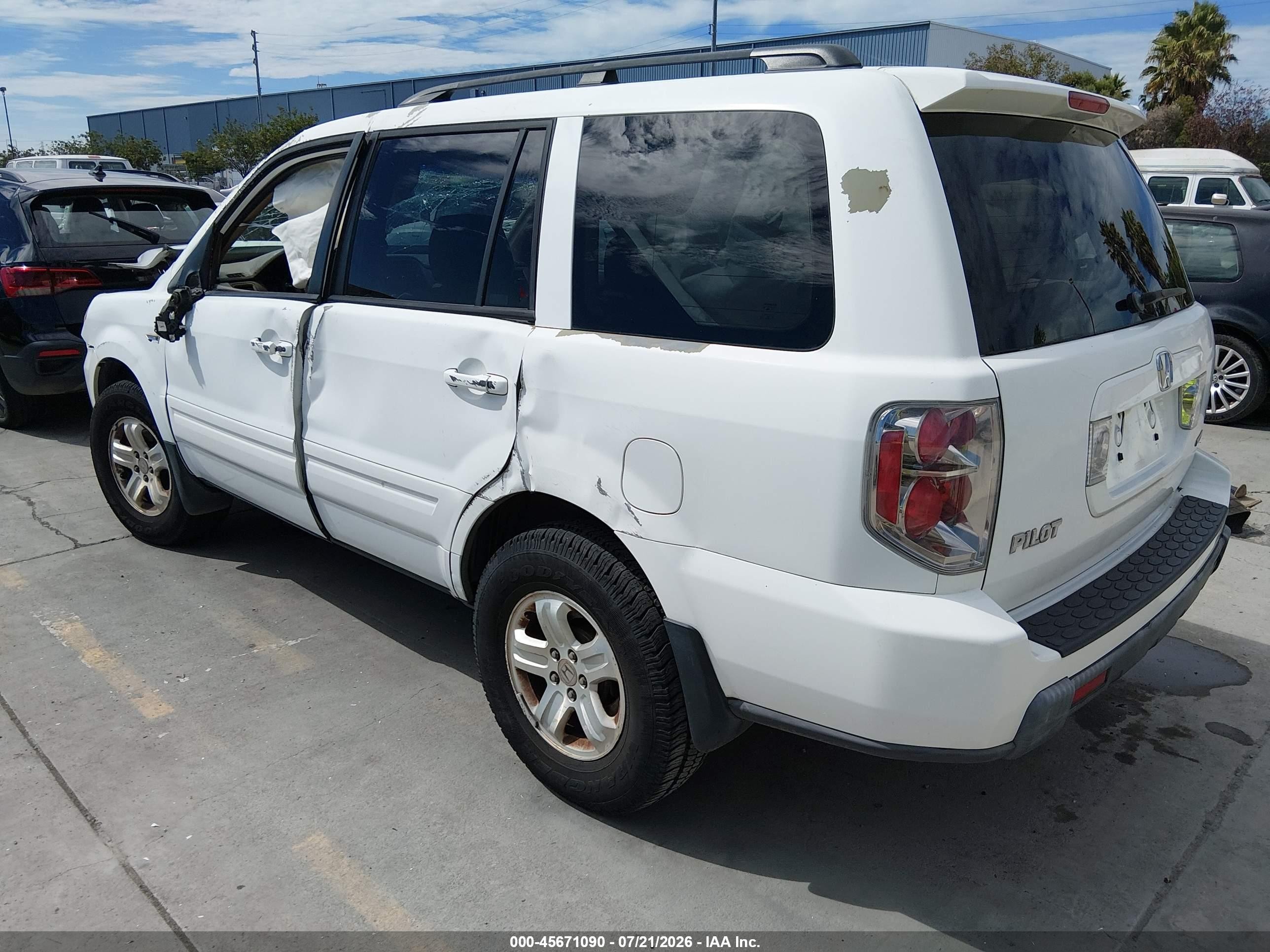 2008 Honda Pilot Vp White vin: 5FNYF18248B046148